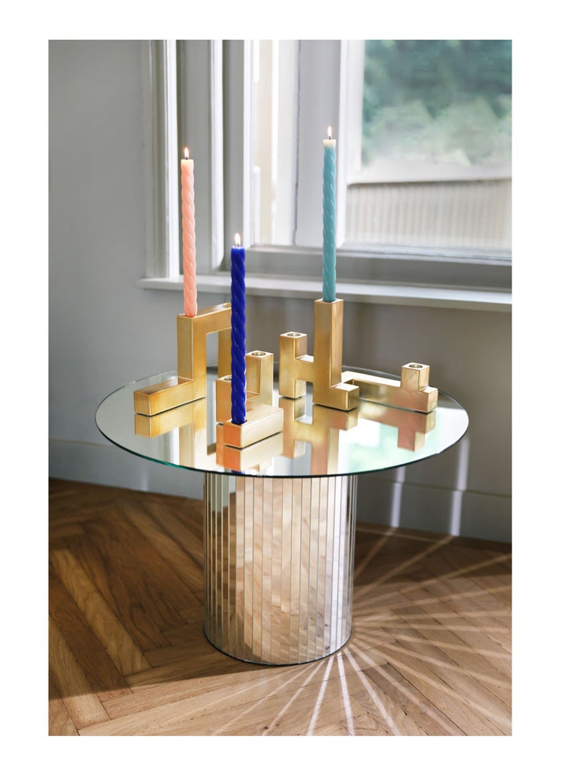 &Klevering Tube kandelaar 17,5  cm  - voorkant 2 goud