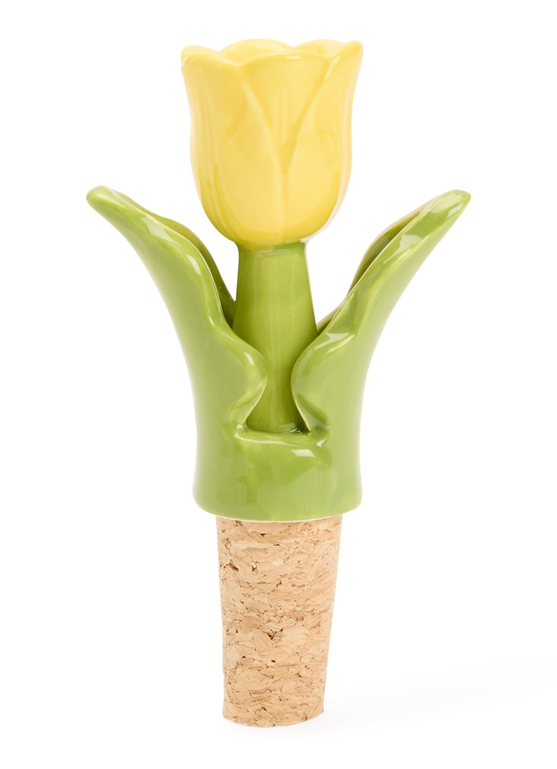 &Klevering Tulip wijnstopper - voorkant geel