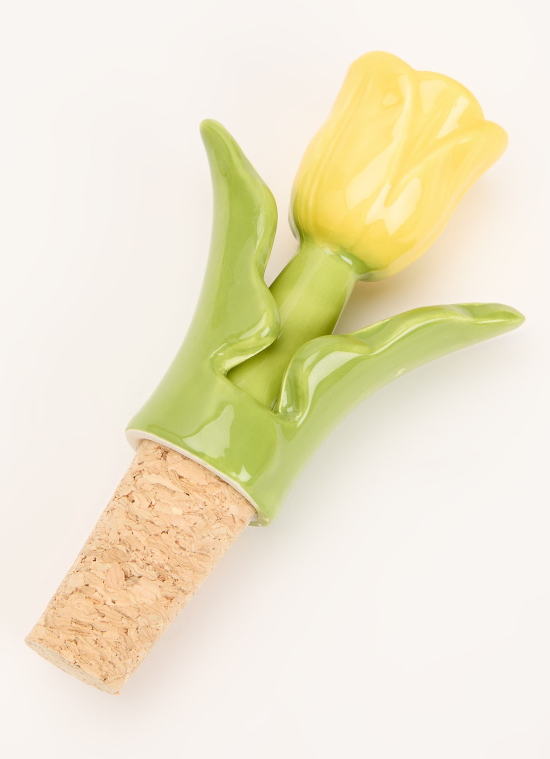 &Klevering Tulip wijnstopper - voorkant 2 geel