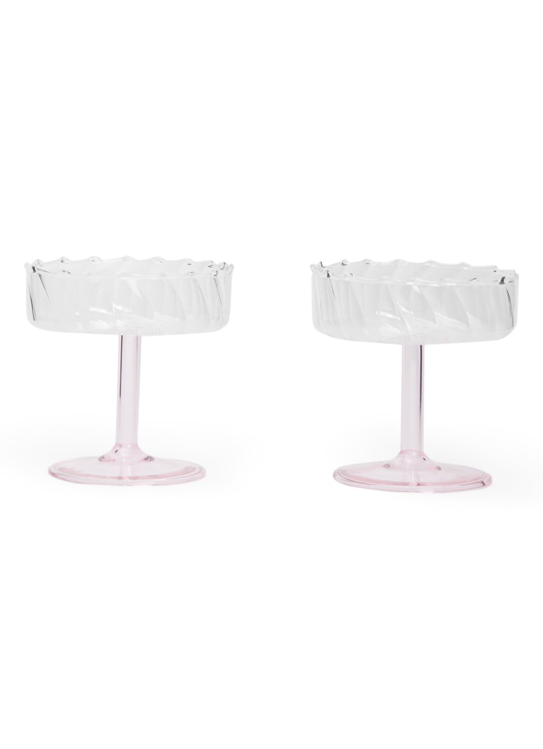 &Klevering Twirl coupe 20 cl set  van 2 - voorkant 2 roze
