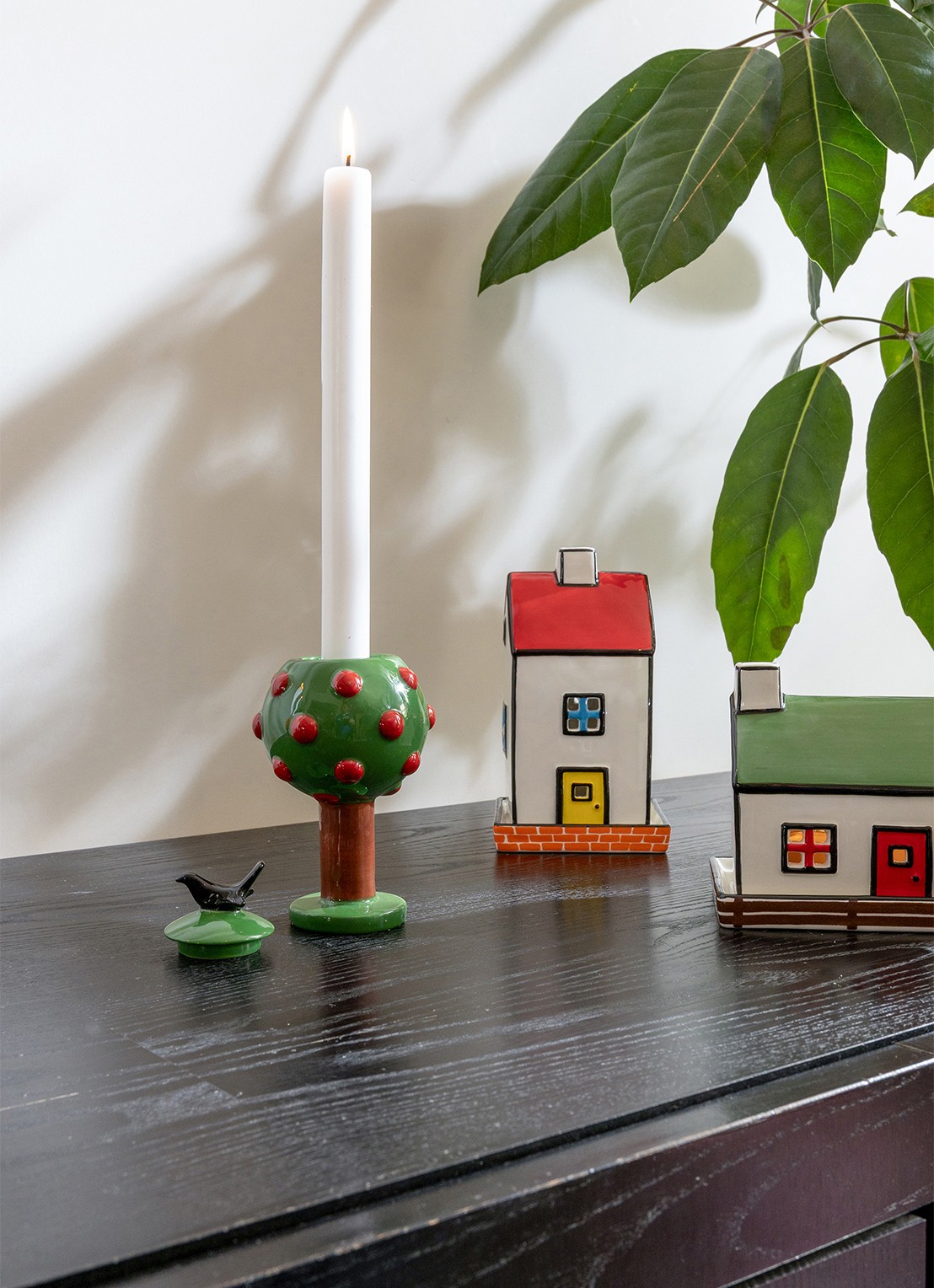 &Klevering Waxinelichthouder 17,5 cm  - detail wit