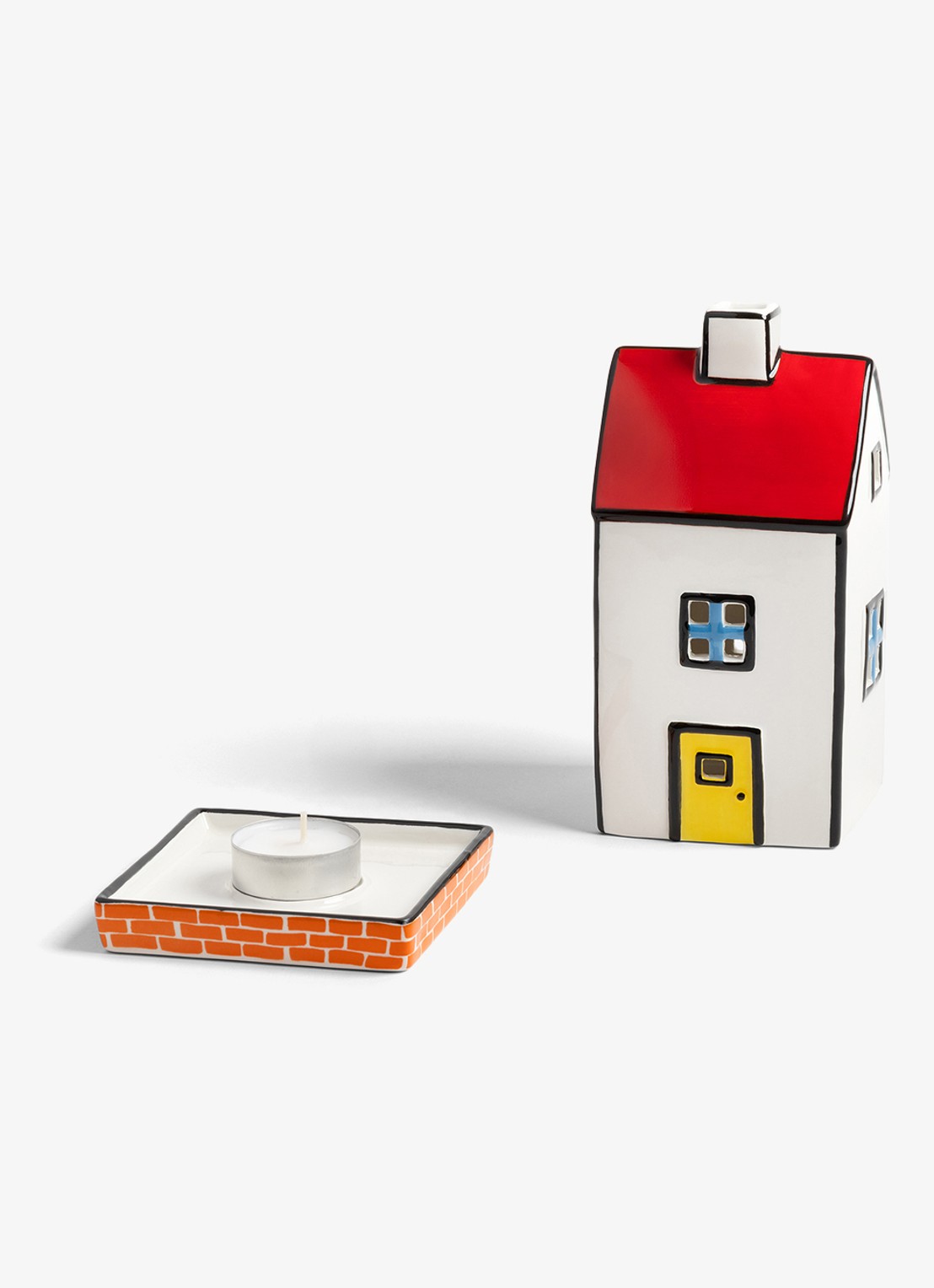 &Klevering Waxinelichthouder 17,5 cm  - voorkant 4 wit