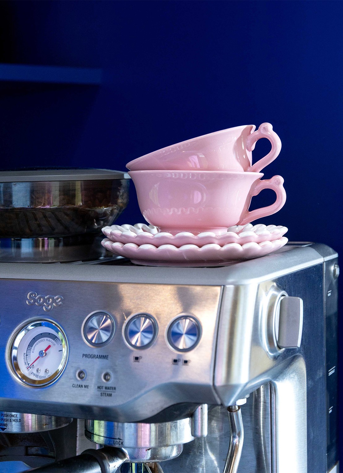 &Klevering Whip kop en schotel 15 cl set van 2 - detail roze