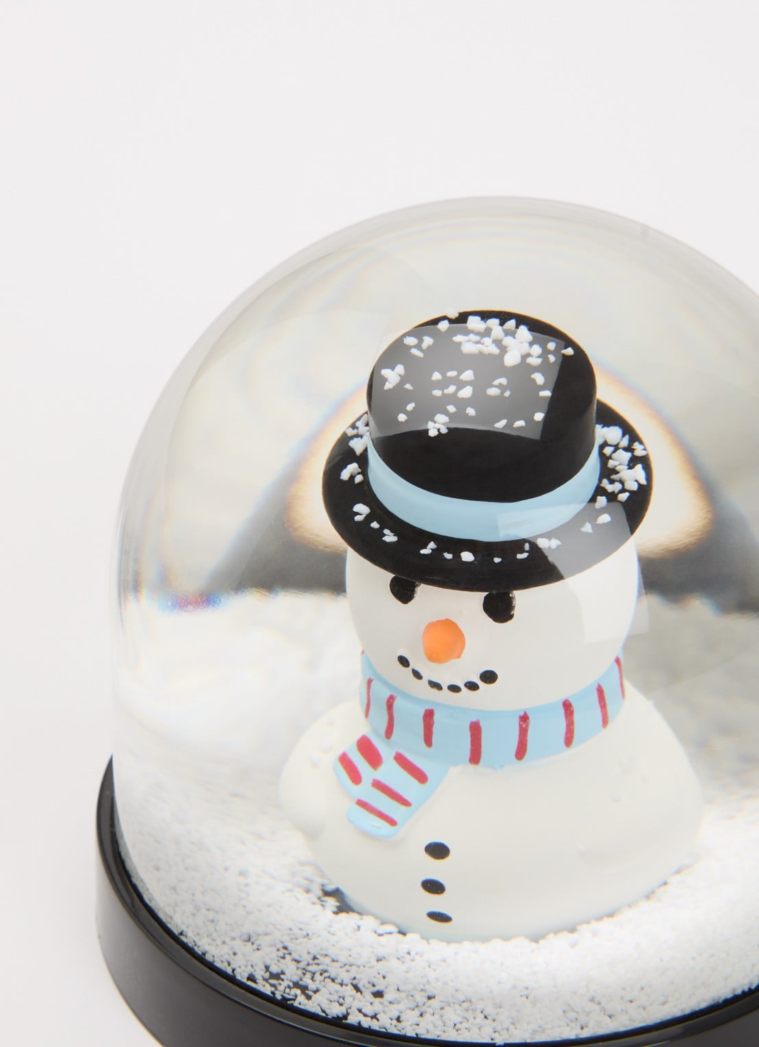 &Klevering Wonderball Snowman sneeuwbol 8 cm - voorkant 2 wit