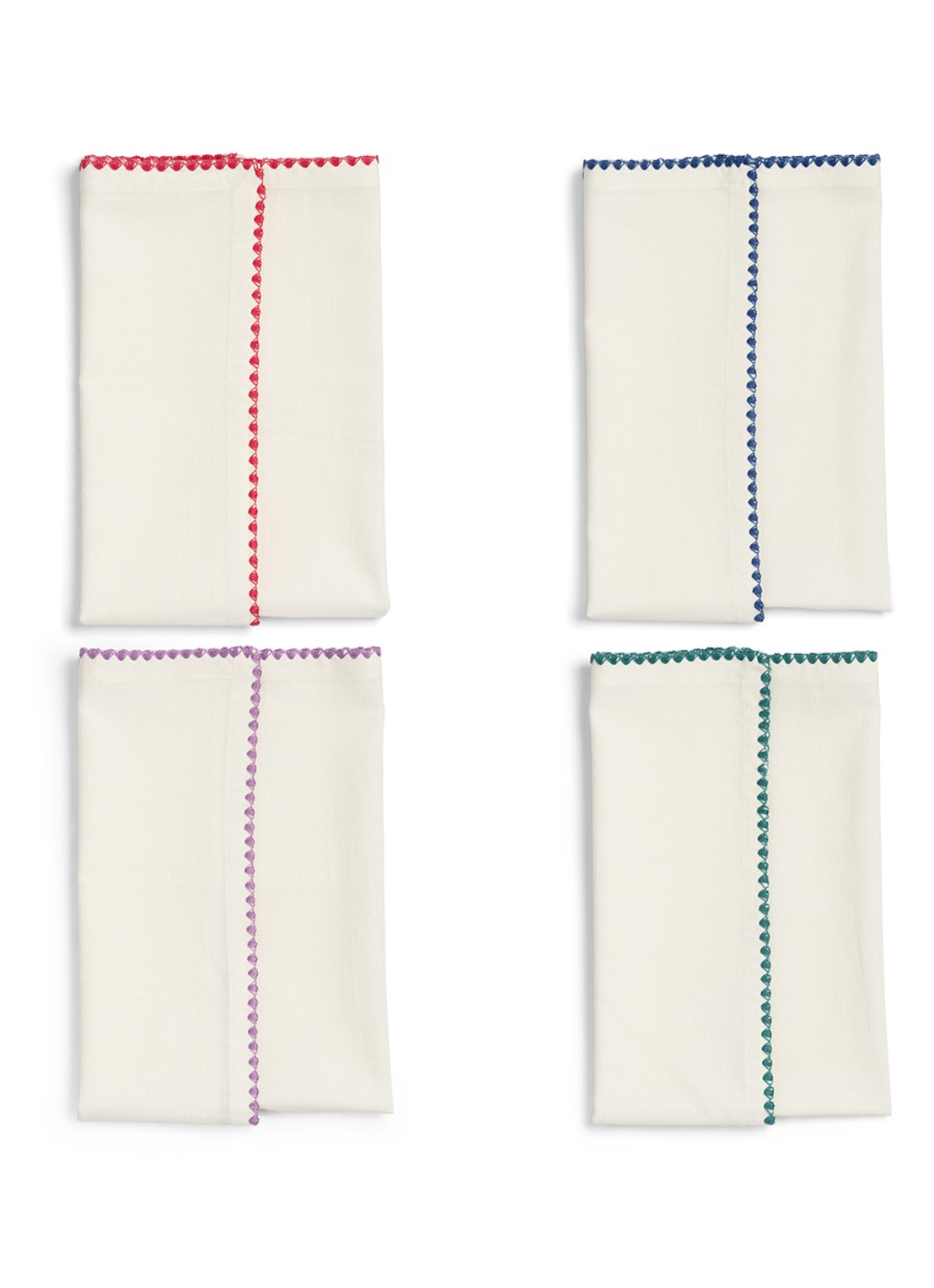 &Klevering Zigzag servet 45 x 45 cm set van 4 - voorkant 5 multicolor