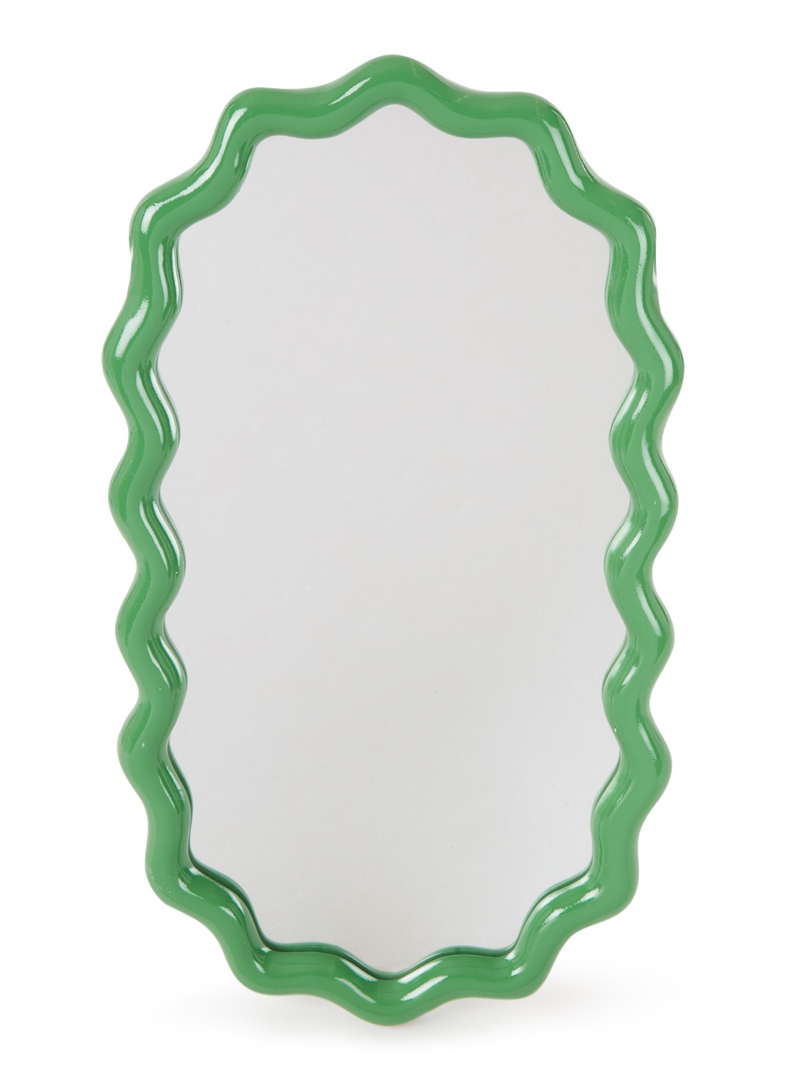 &Klevering Zigzag wandspiegel 50 x 28 cm - voorkant groen