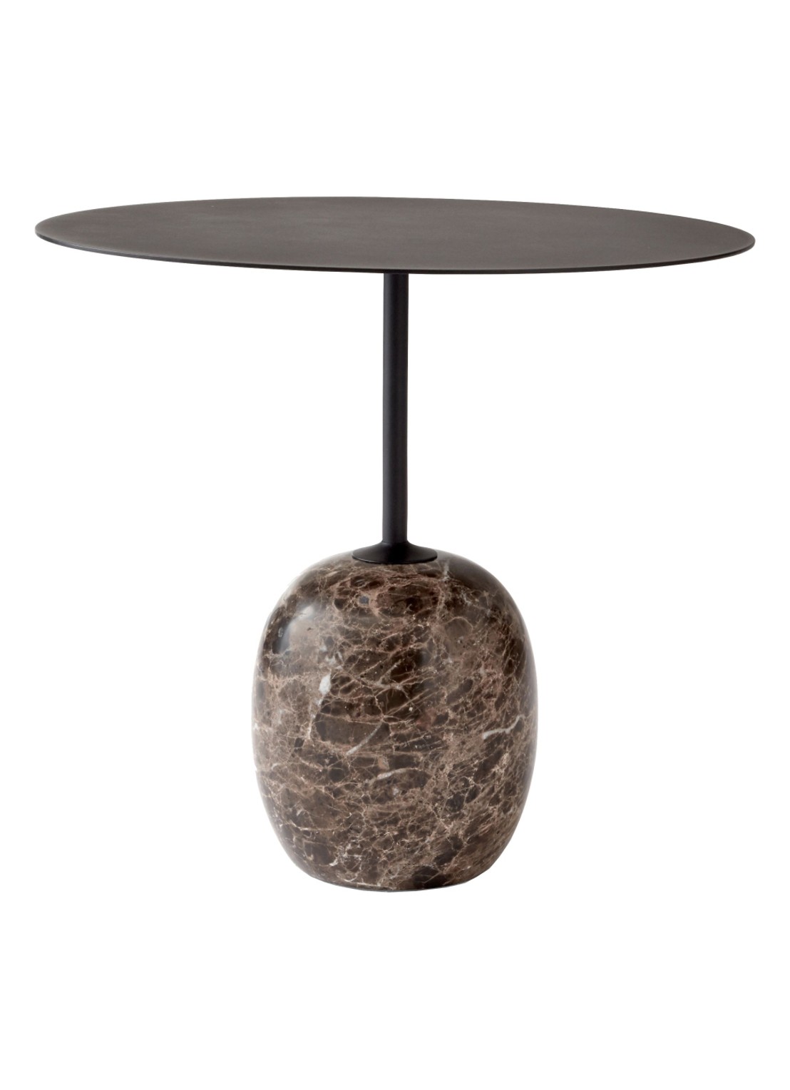 &tradition Lato bijzettafel ovaal 40 x 50 cm - voorkant zwart