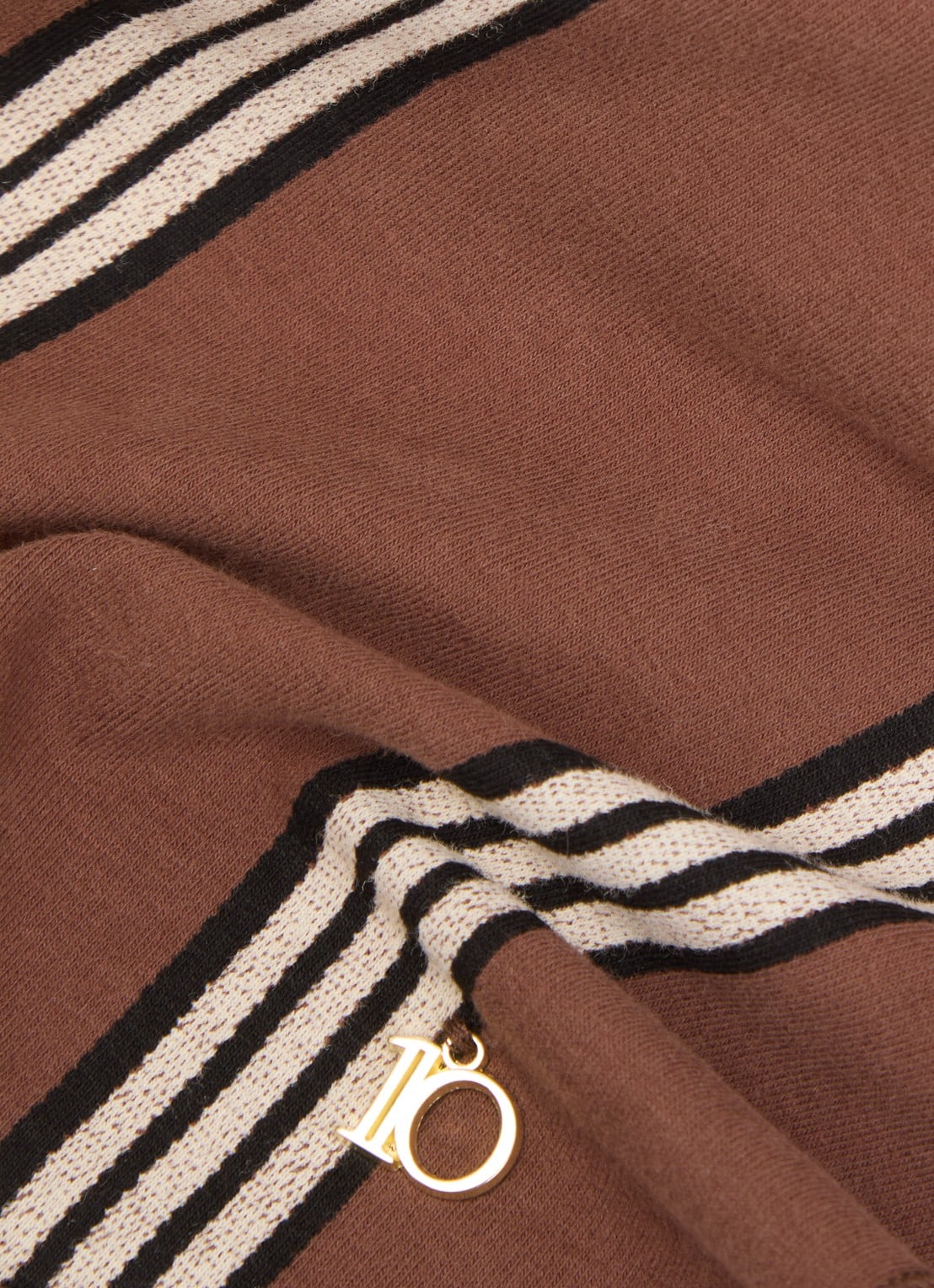 10DAYS Bandana sjaal met streepprint 80 x 37 cm - detail 2 bruin