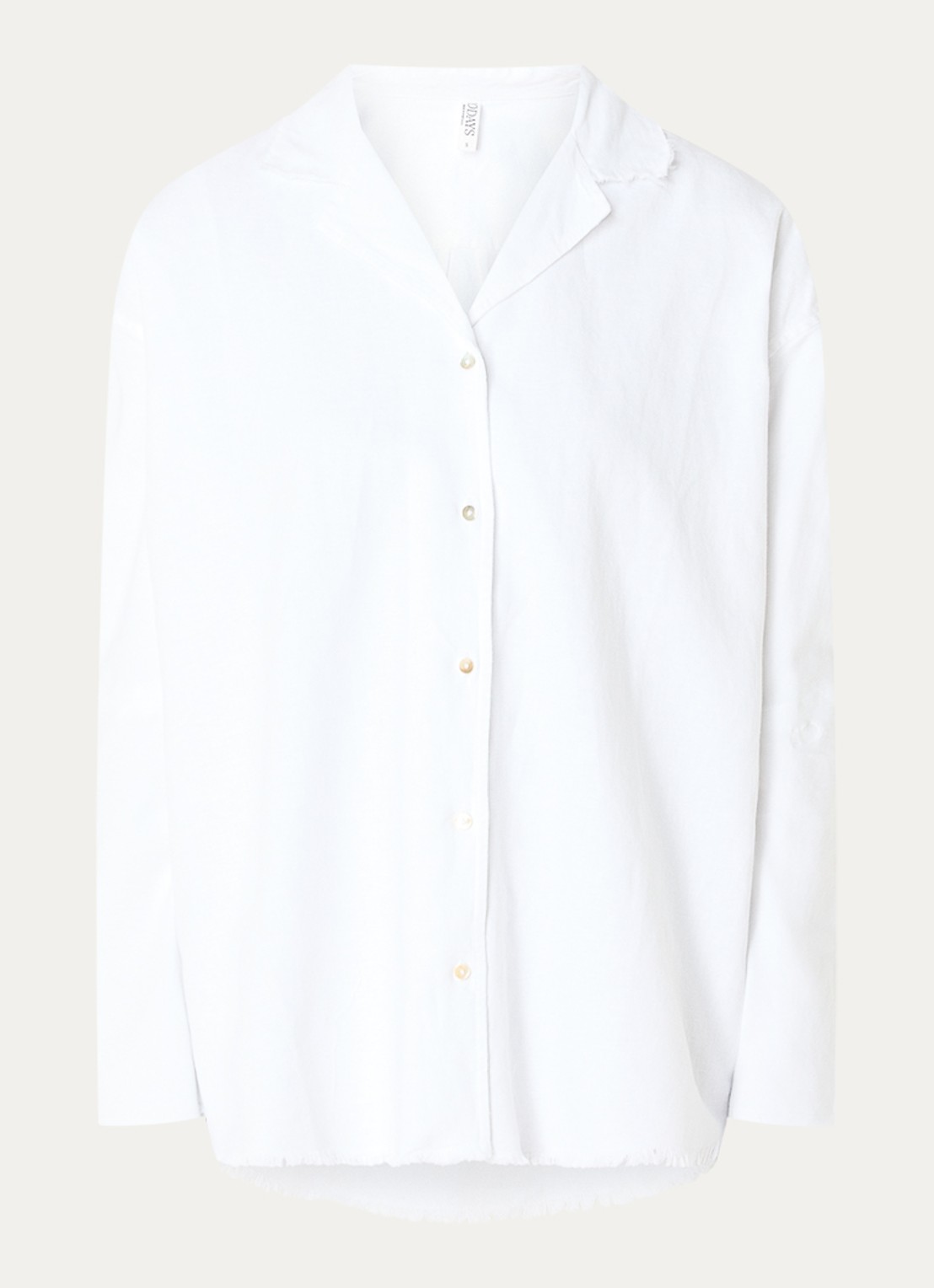 10DAYS Blouse in linnenblend - voorkant 2 wit