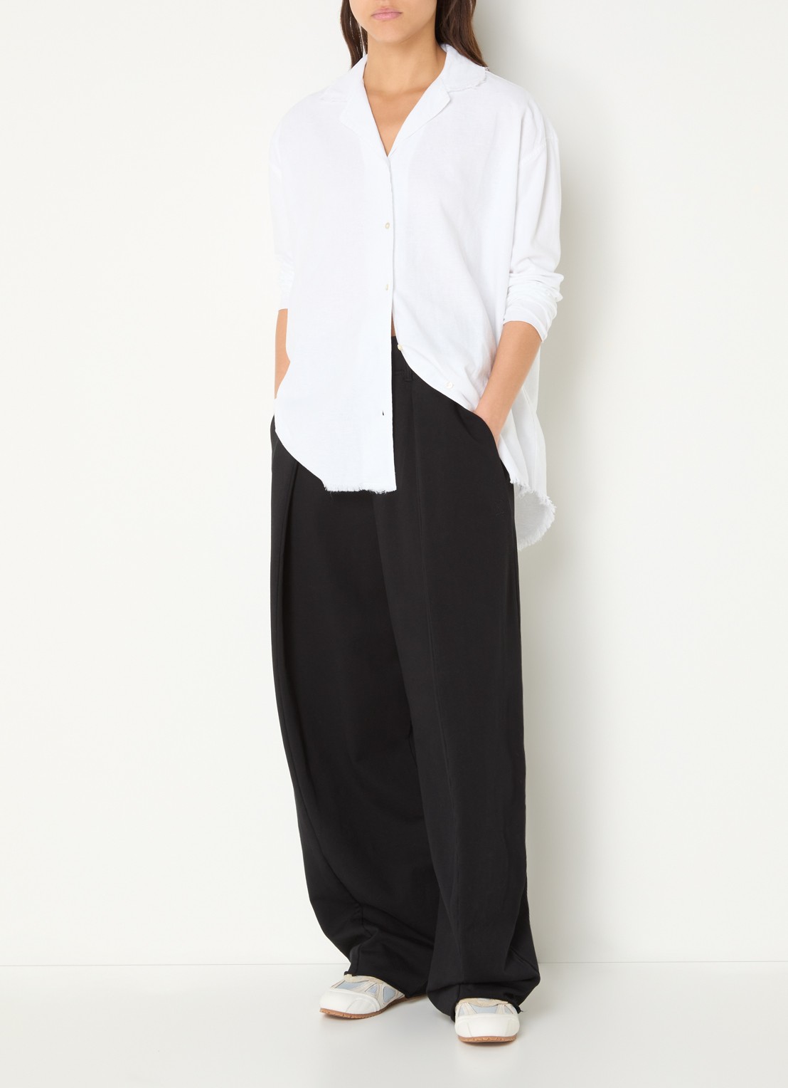 10DAYS Blouse in linnenblend - voorkant 3 wit