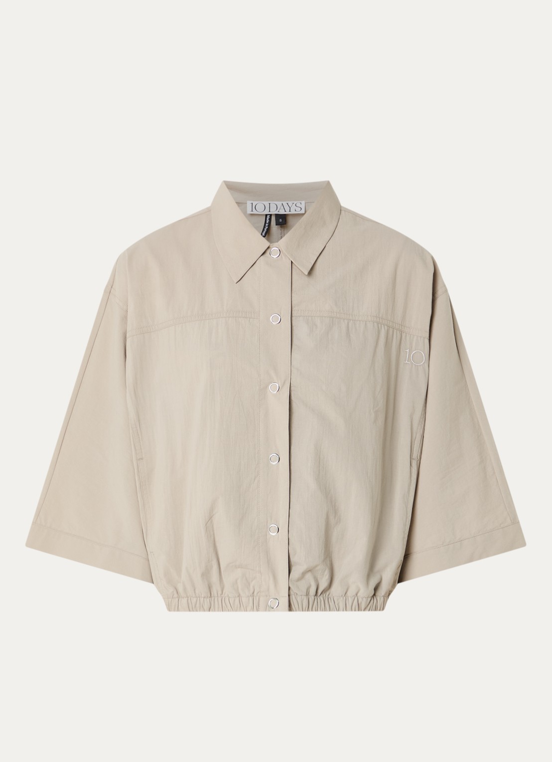10DAYS Blouse met kraag - voorkant 2 beige