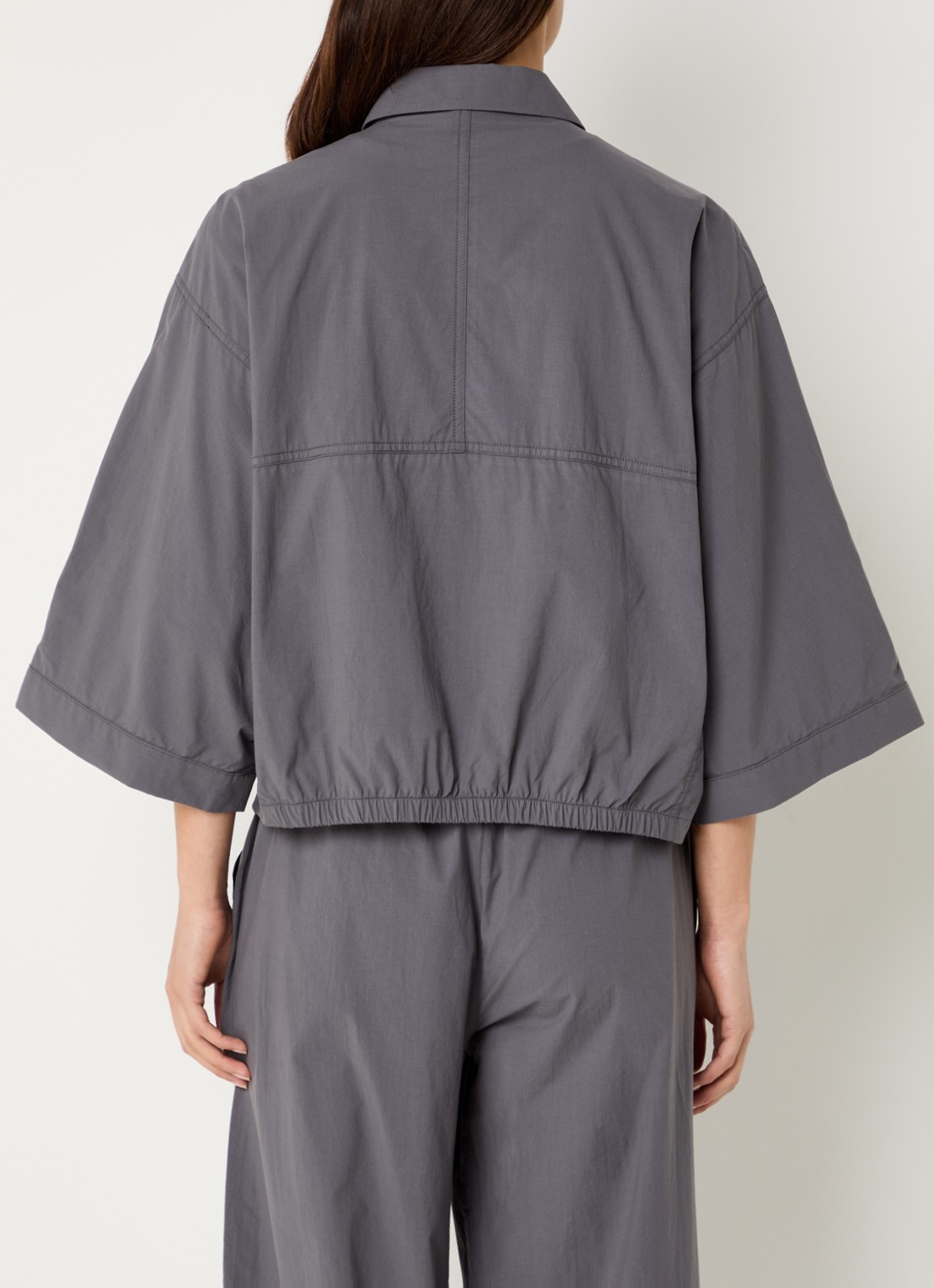 10DAYS Blouse met kraag - achterkant 4 donkergrijs