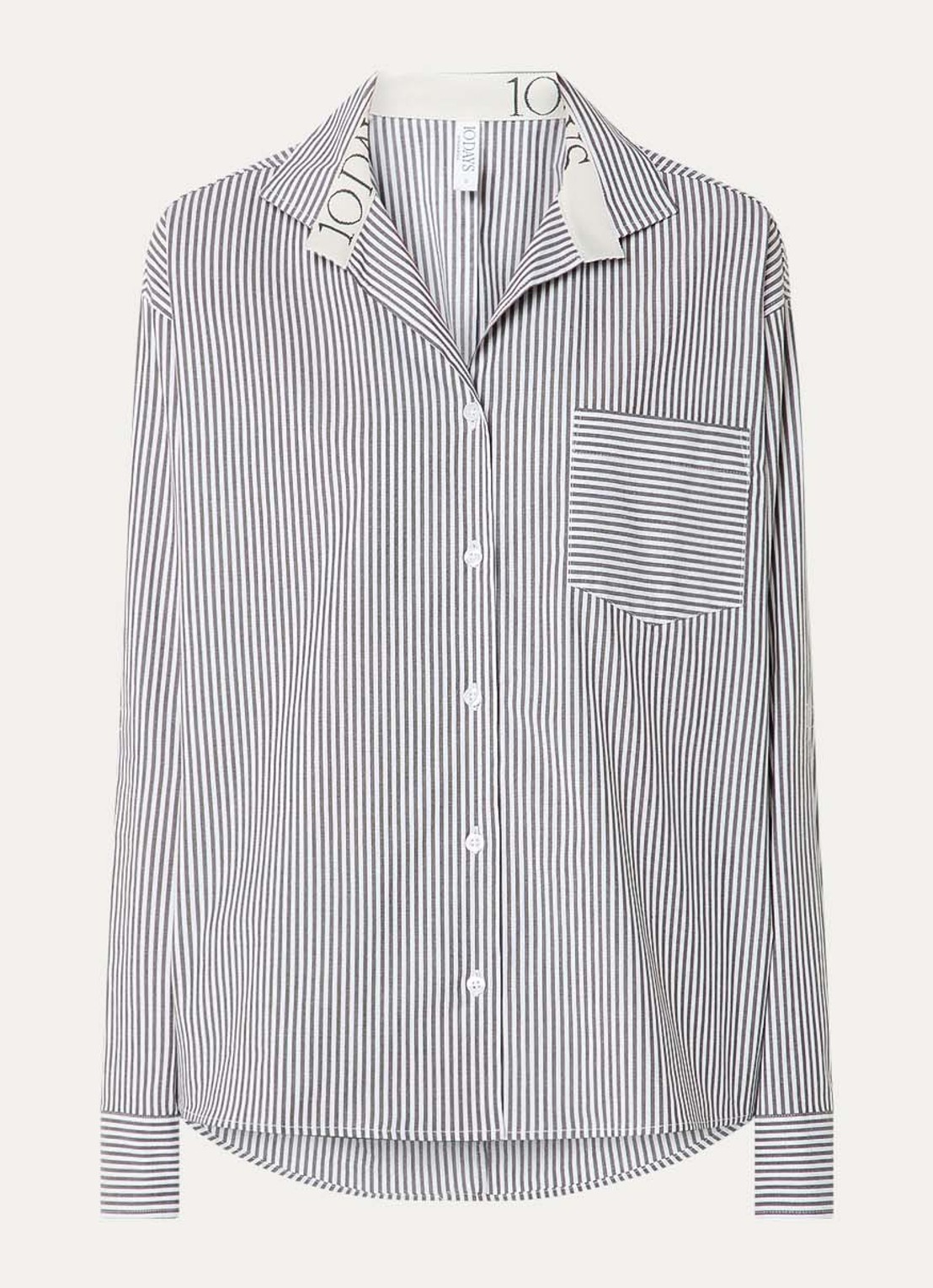 10DAYS Blouse met streepprint - voorkant 2 antraciet