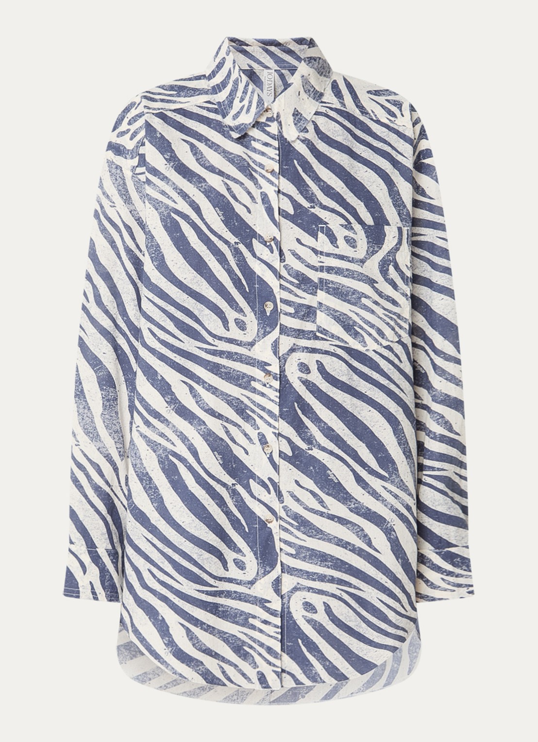 10DAYS Blouse met zebraprint en borstzak - voorkant 3 beige