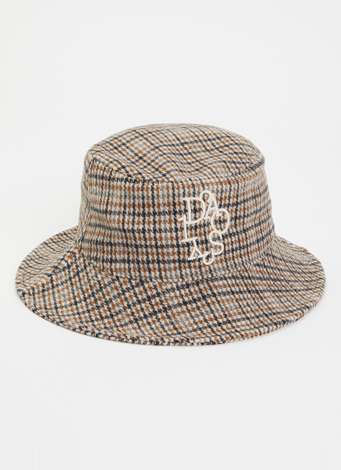 10DAYS Bucket hoed in wolblend met logoborduring - voorkant beige