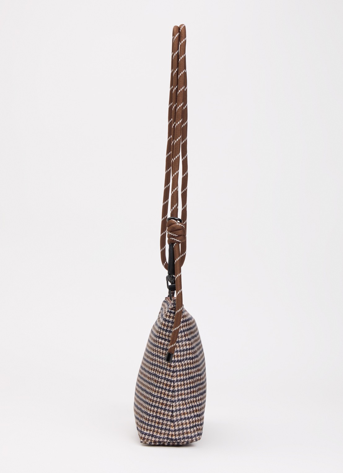 10DAYS Crossbodytas met pied-de-poule dessin en afneembare schouderriem - detail 2 bruin