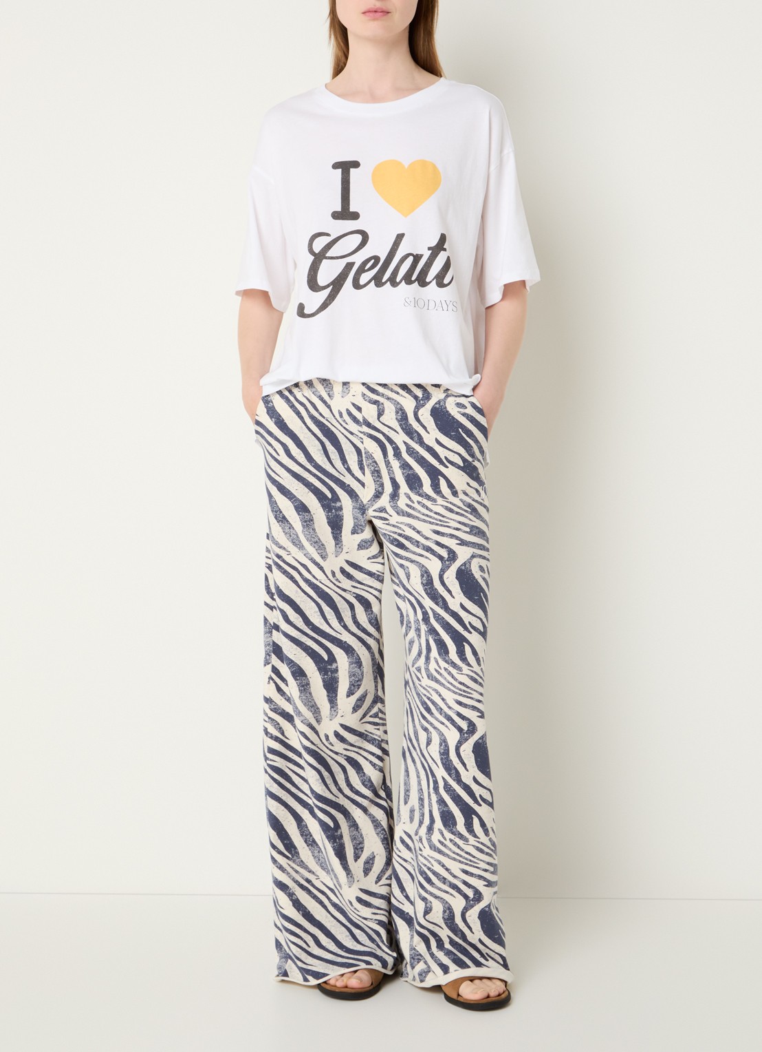 10DAYS Gelati T-shirt met print - voorkant 2 wit
