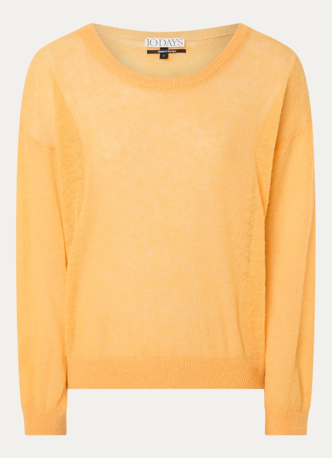 10DAYS Grofgebreide trui in alpaca wolblend - voorkant 3 oranje