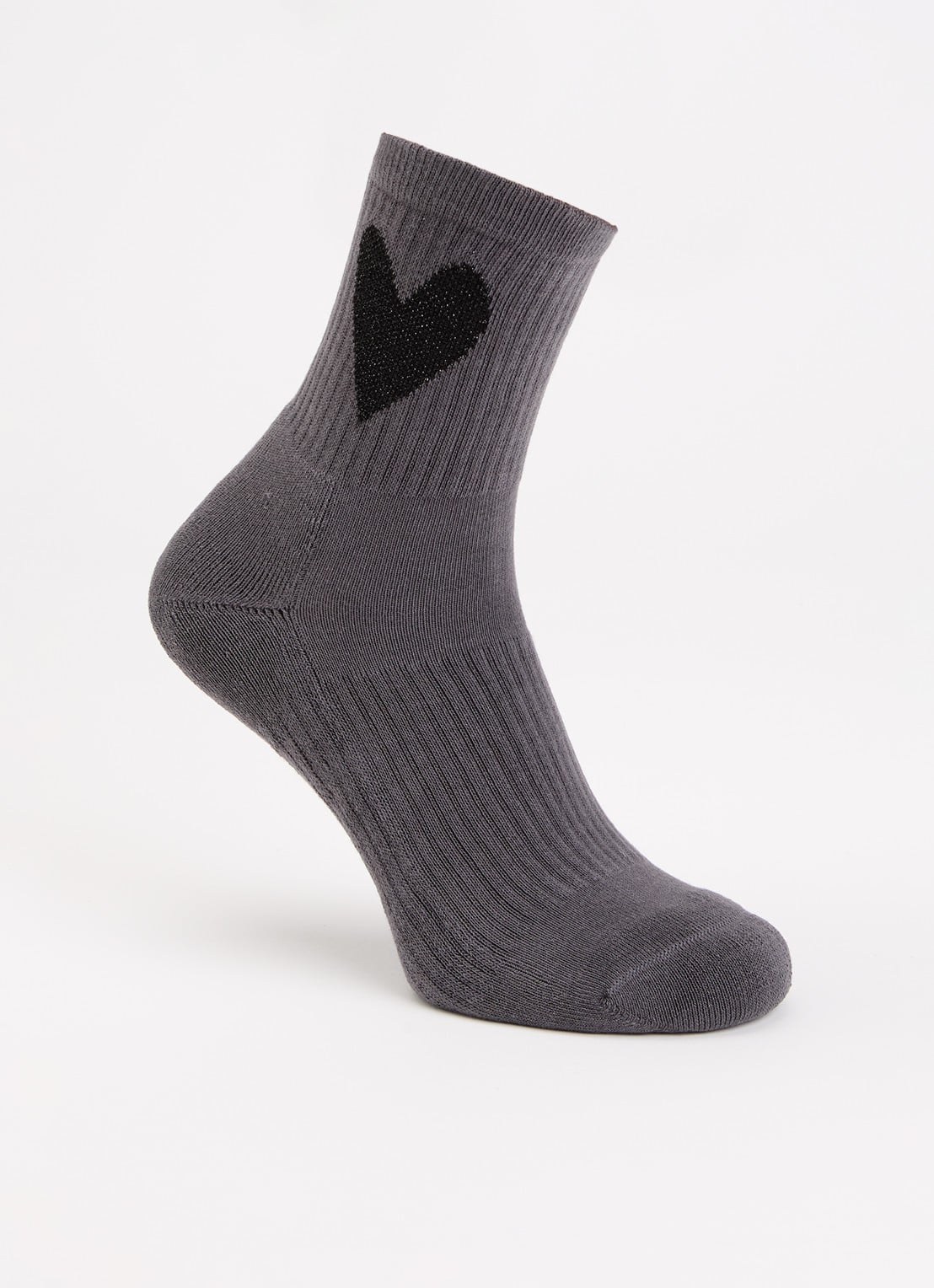 10DAYS Heart sokken met lurex - voorkant 2 antraciet