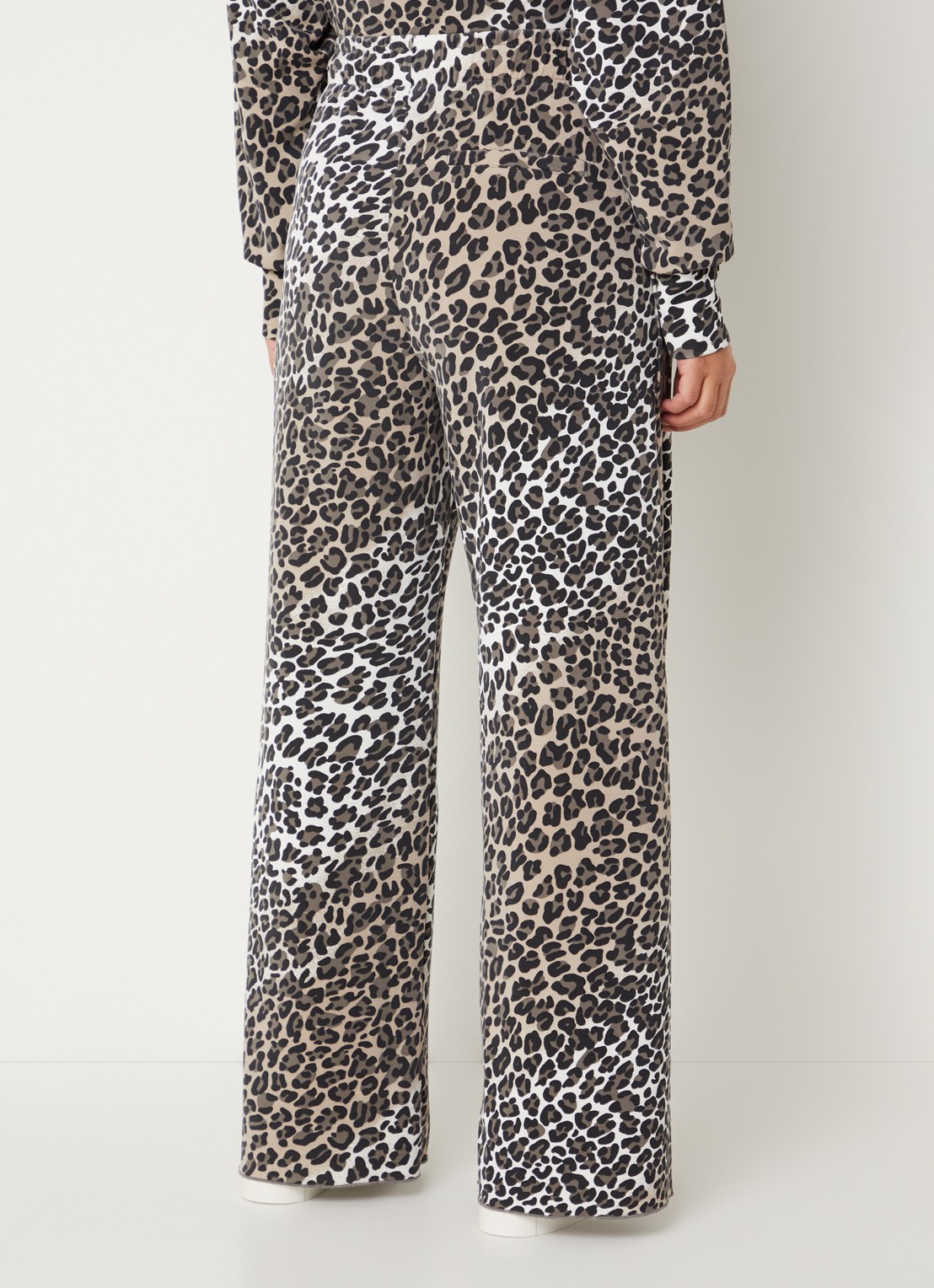 10DAYS High waist loose fit broek met panterprint - achterkant 4 camel