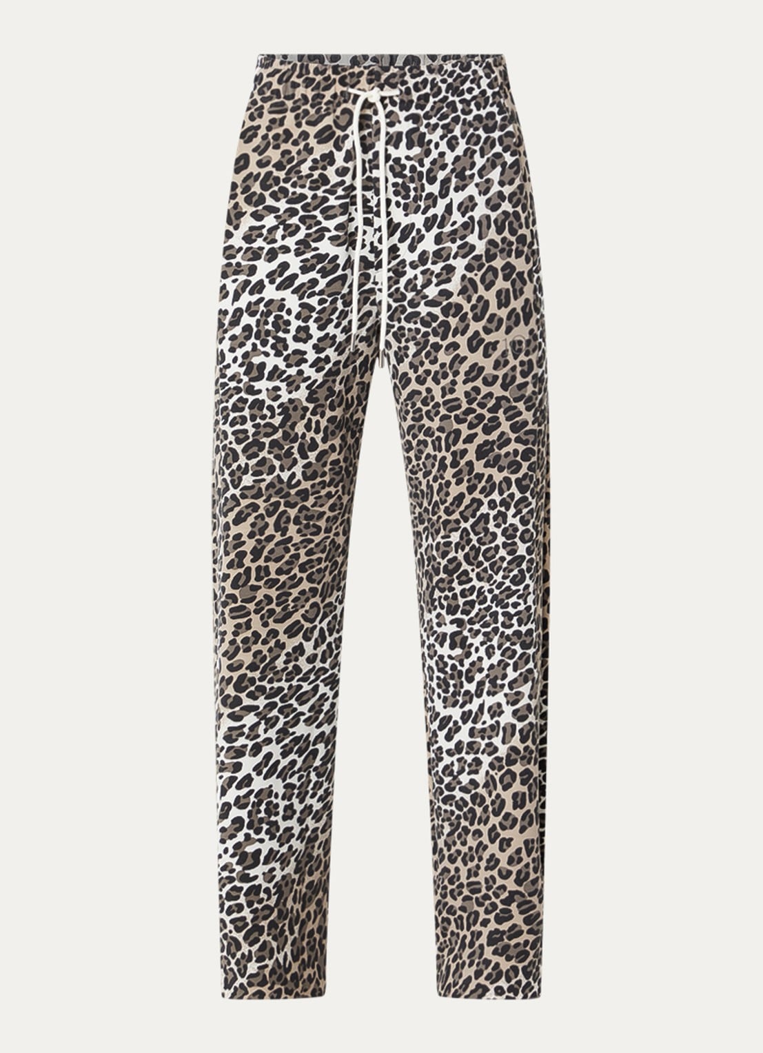 10DAYS High waist loose fit broek met panterprint - voorkant 2 camel