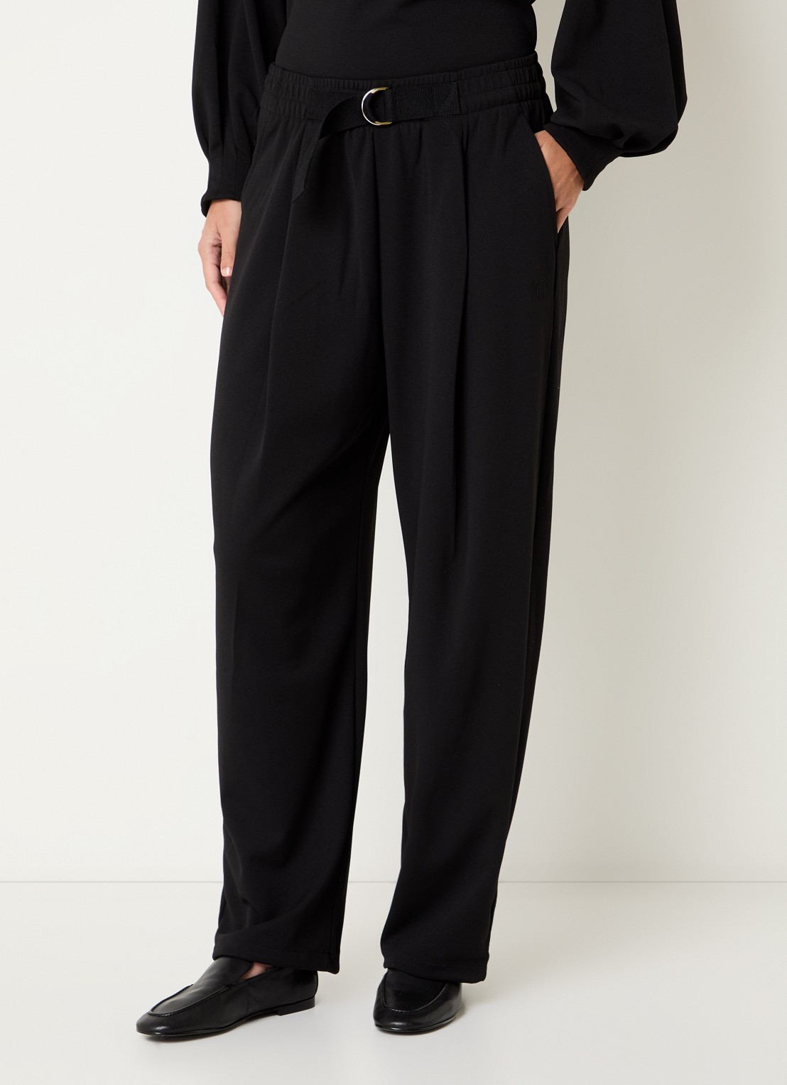 10DAYS High waist loose fit broek met steekzakken - detail 4 zwart