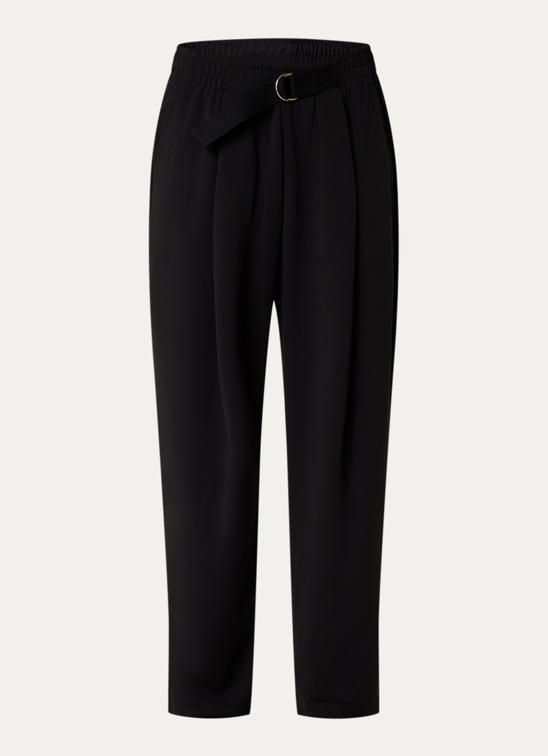 10DAYS High waist loose fit broek met steekzakken - voorkant 2 zwart