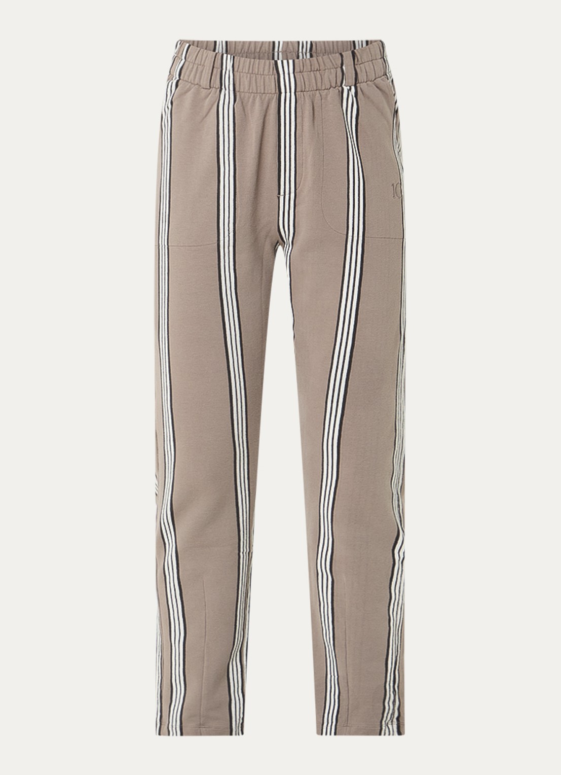 10DAYS High waist slim fit chino met steekzakken - voorkant 3 grijs