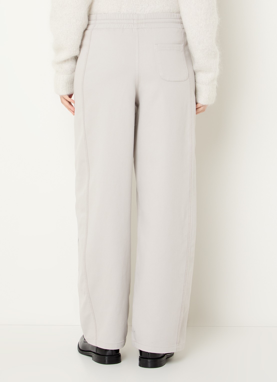 10DAYS High waist straight fit joggingbroek met steekzakken - achterkant 2 lichtgrijs