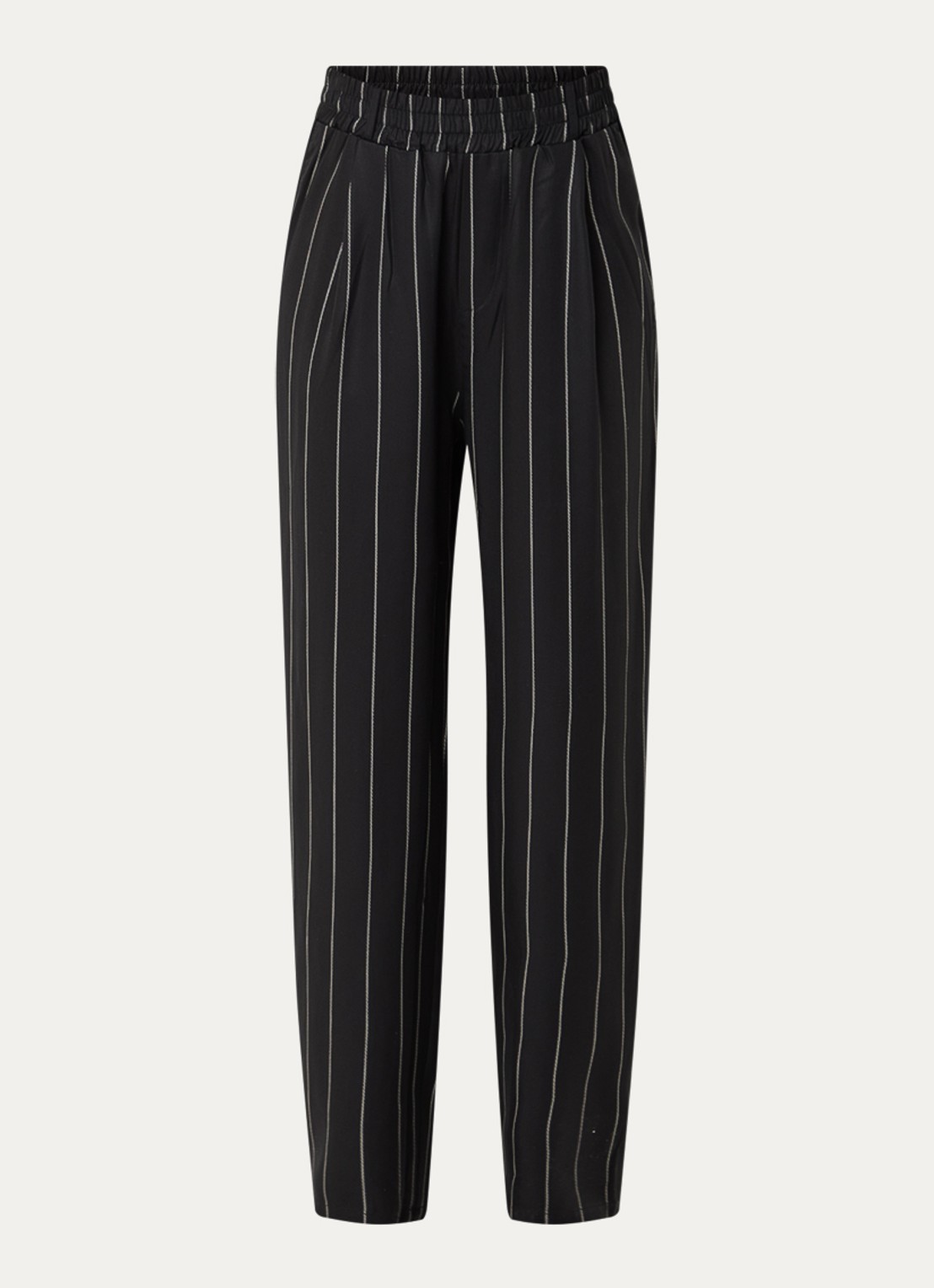 10DAYS High waist straight fit pantalon met krijtstreep - voorkant 2 zwart