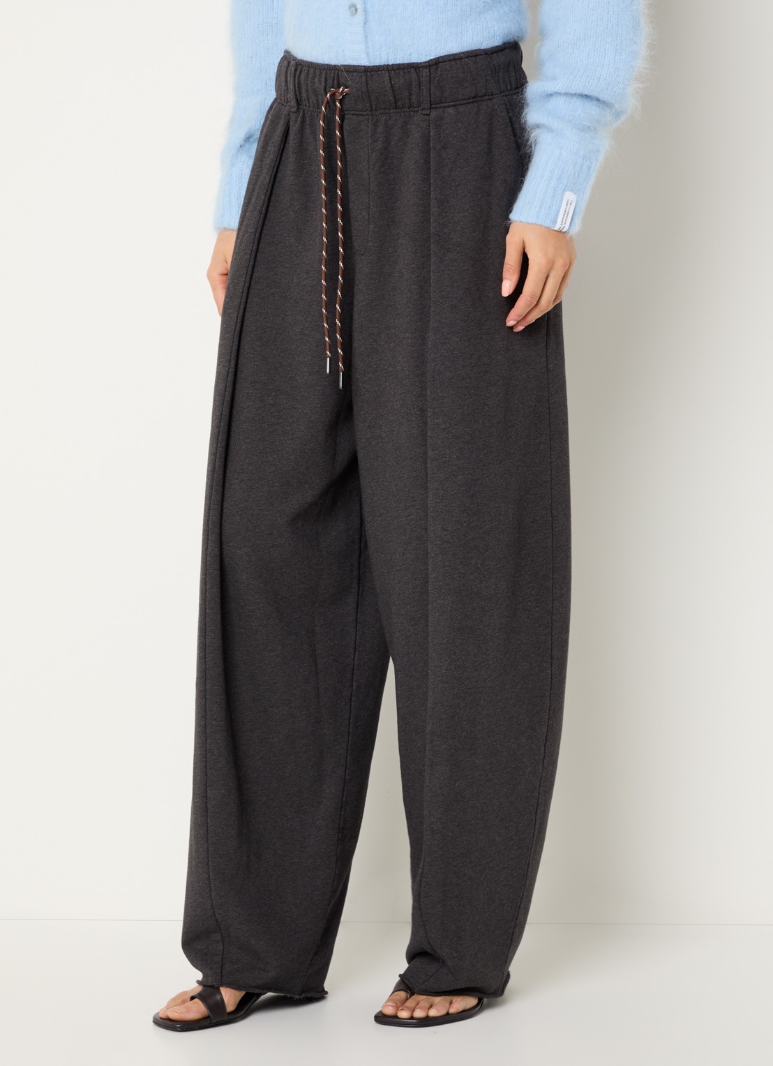 10DAYS High waist tapered fit joggingbroek met steekzakken - detail antraciet