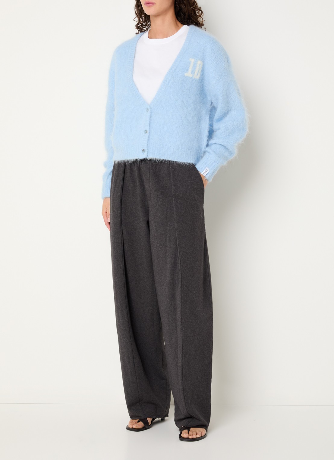 10DAYS High waist tapered fit joggingbroek met steekzakken - voorkant 4 antraciet
