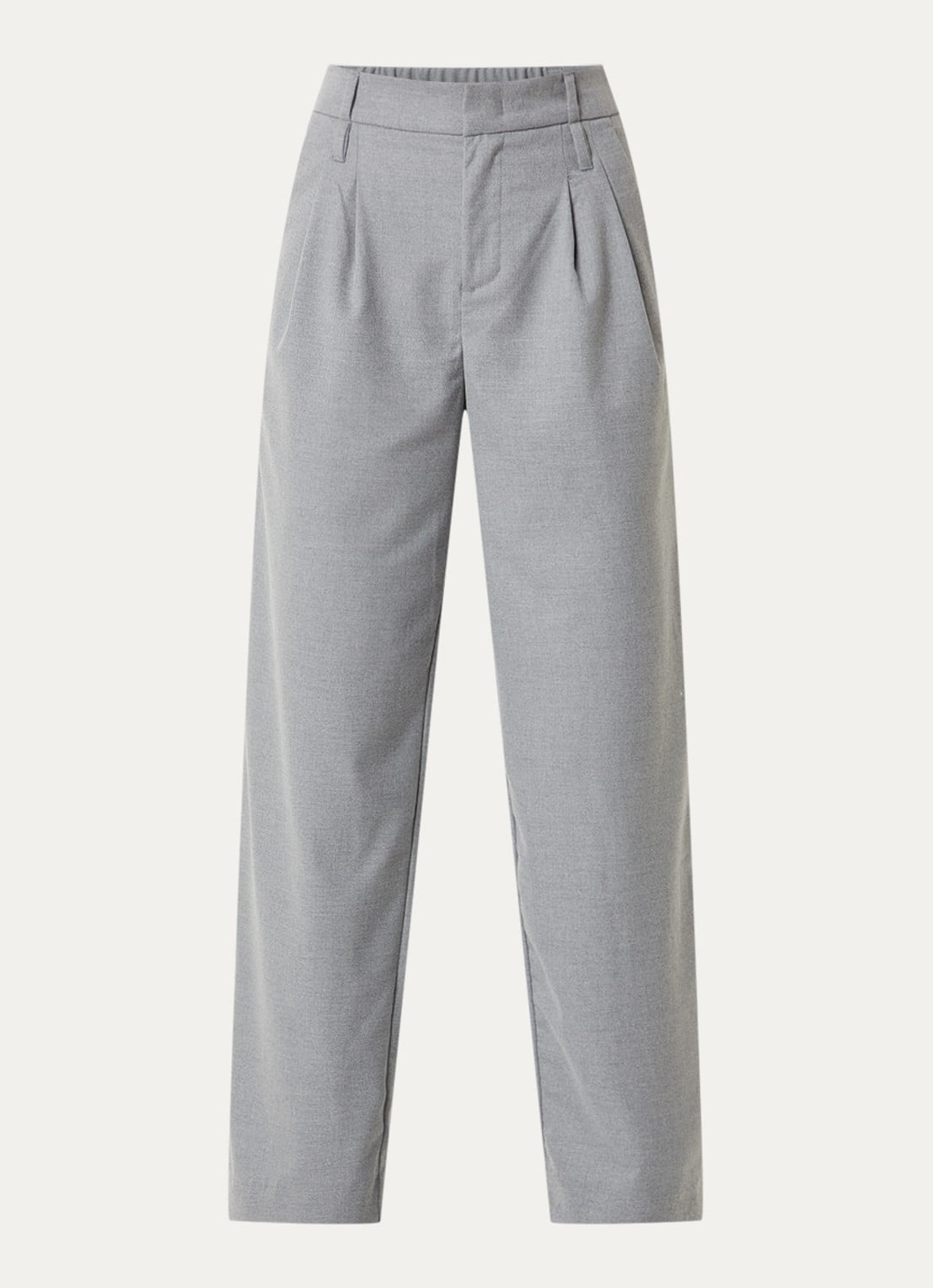 10DAYS High waist tapered fit pantalon met steekzakken - voorkant lichtgrijs