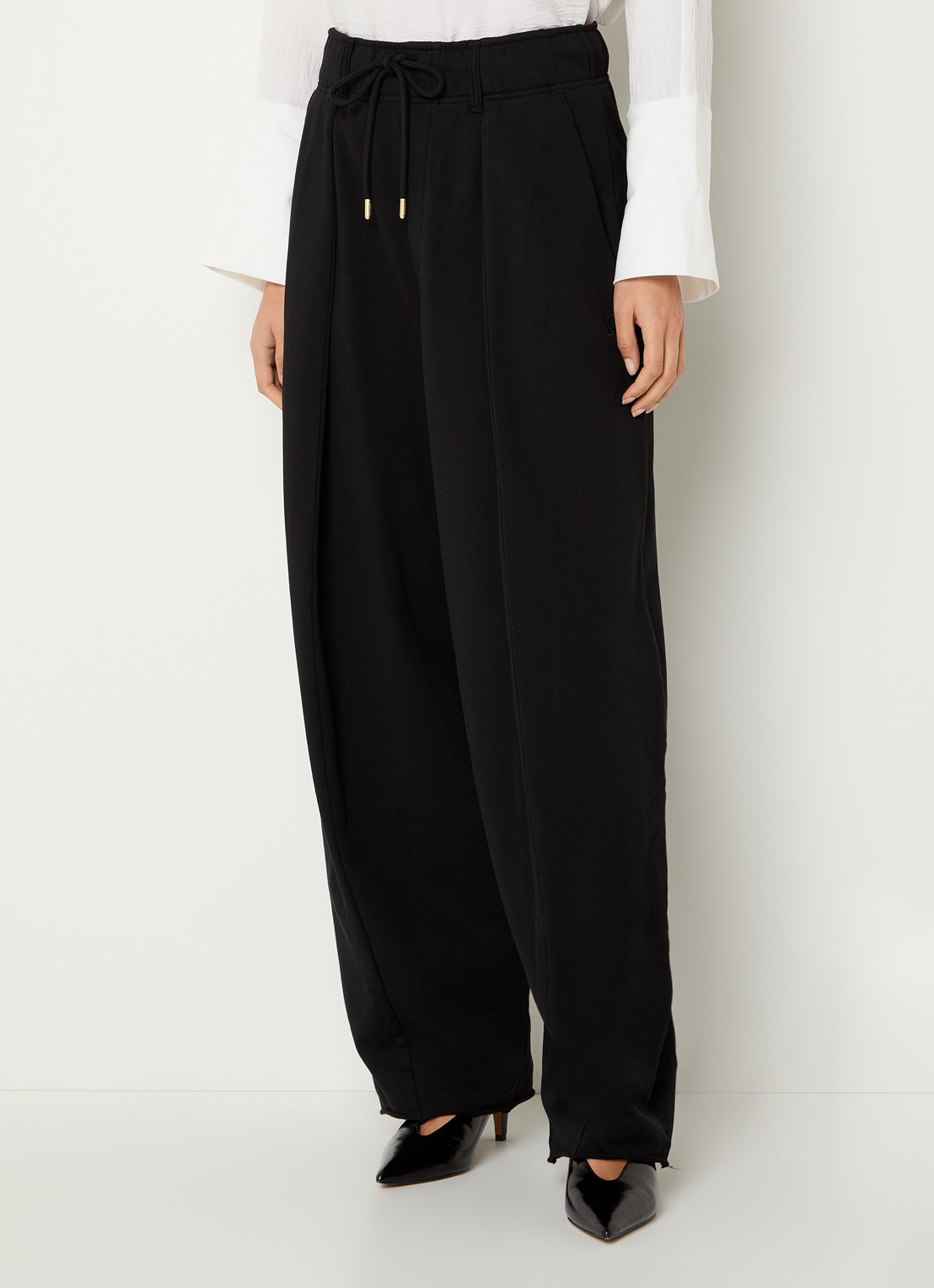 10DAYS High waist wide fit broek met steekzakken - detail 2 zwart