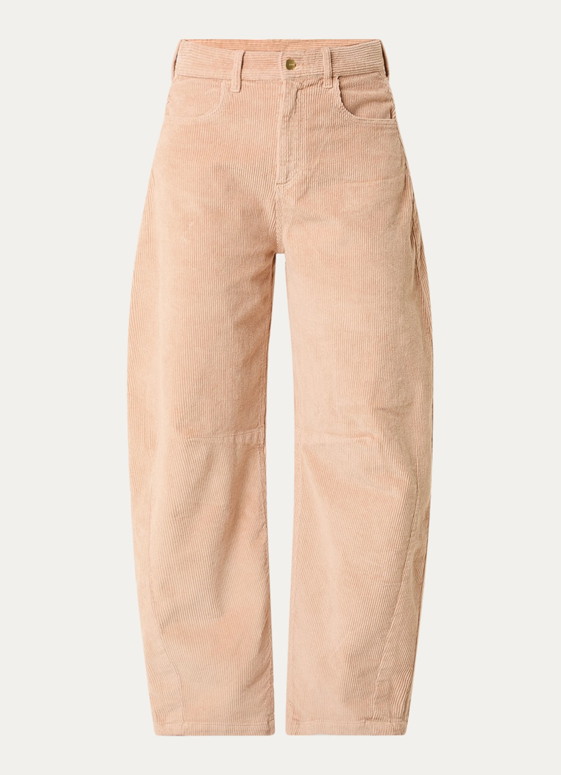 10DAYS High waist wide fit broek met steekzakken - voorkant 3 abrikoos