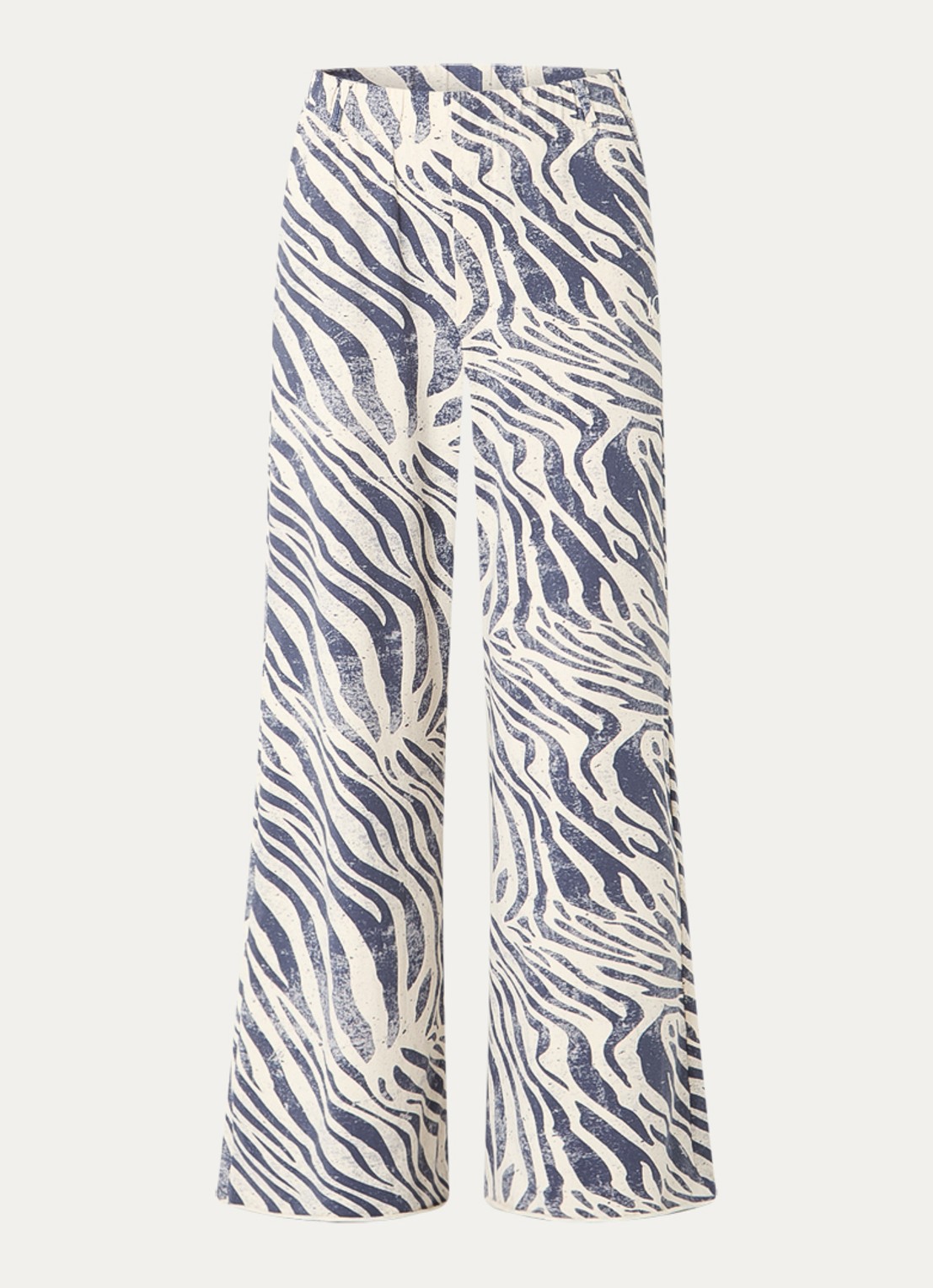 10DAYS High waist wide fit broek met zebraprint - voorkant 2 lavendel