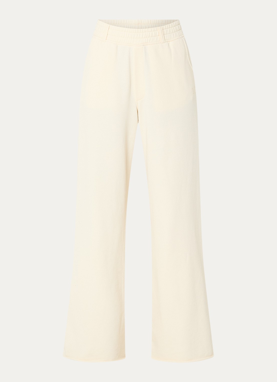 10DAYS High waist wide fit joggingbroek met steekzakken  - voorkant creme