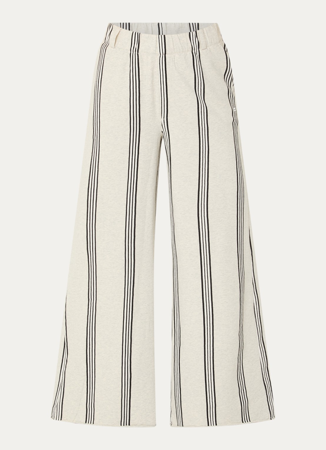 10DAYS High waist wide fit joggingsbroek met streepprint - voorkant 2 gebroken wit