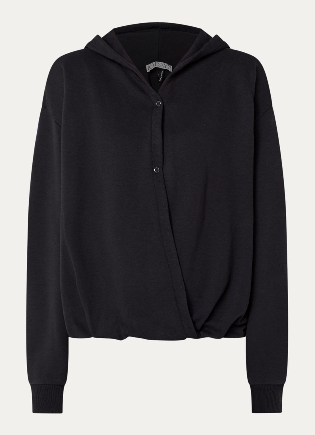 10DAYS Hoodie met capuchon - voorkant zwart