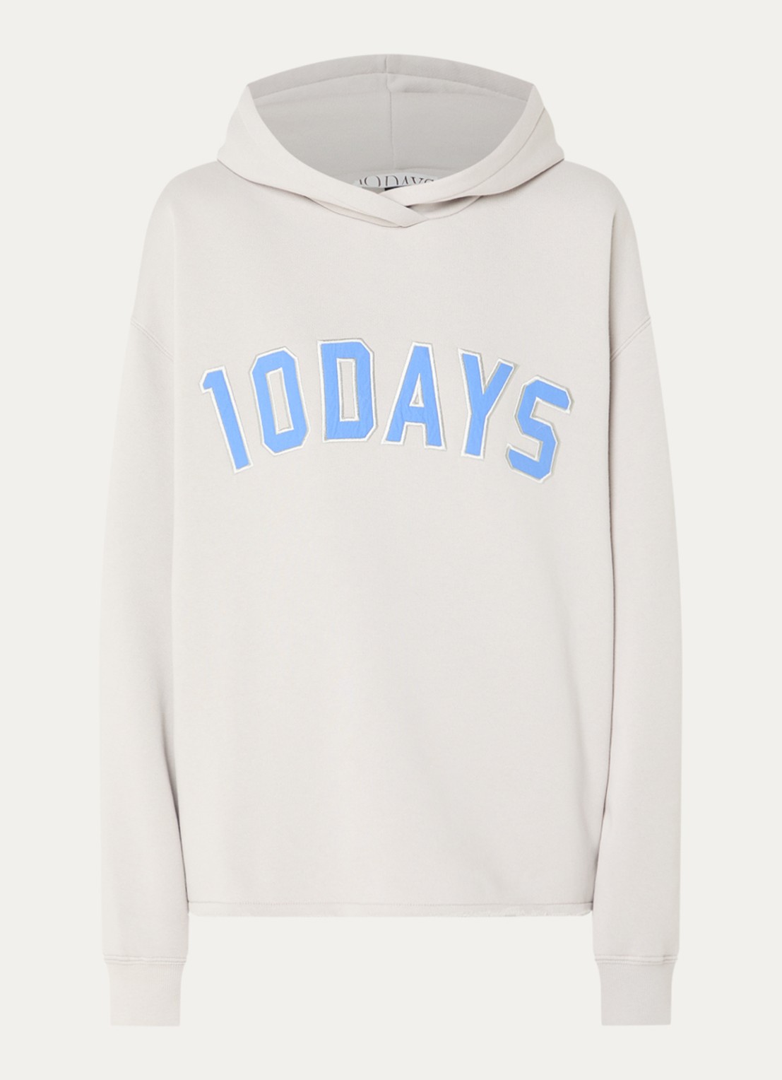 10DAYS Hoodie met logo - voorkant 2 lichtgrijs