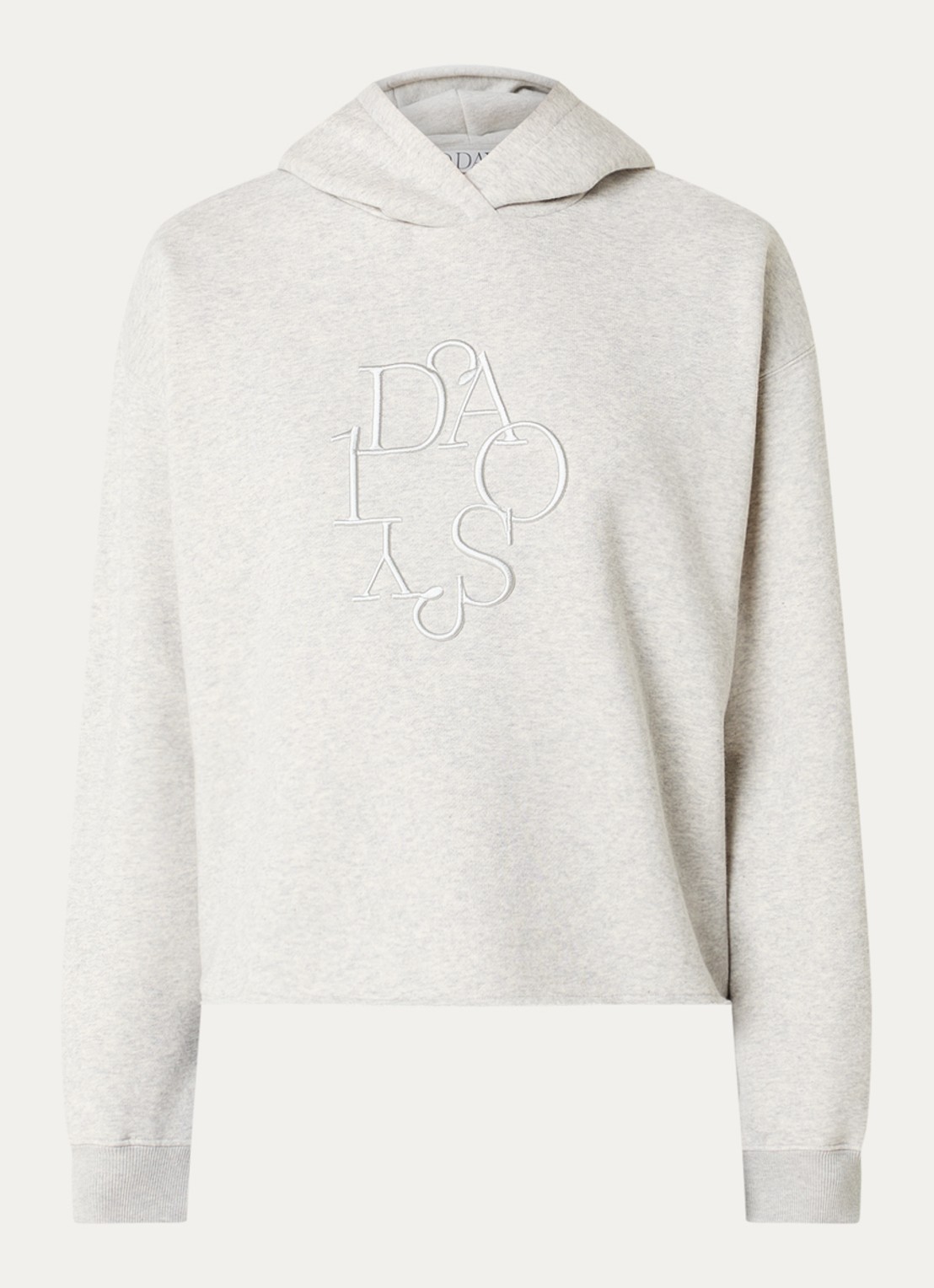 10DAYS Hoodie met logoborduring - voorkant 3 grijsmele