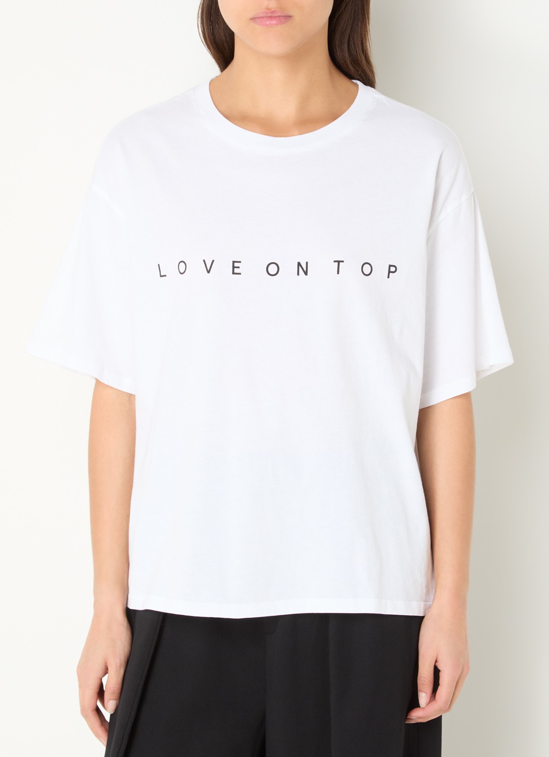 10DAYS Love T-shirt met print - detail wit
