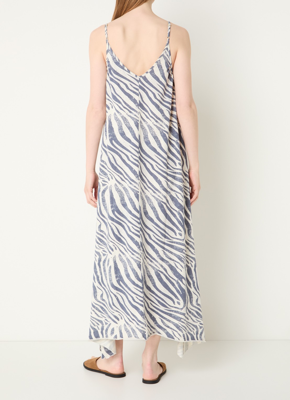 10DAYS Maxi jurk met zebraprint - achterkant 4 creme