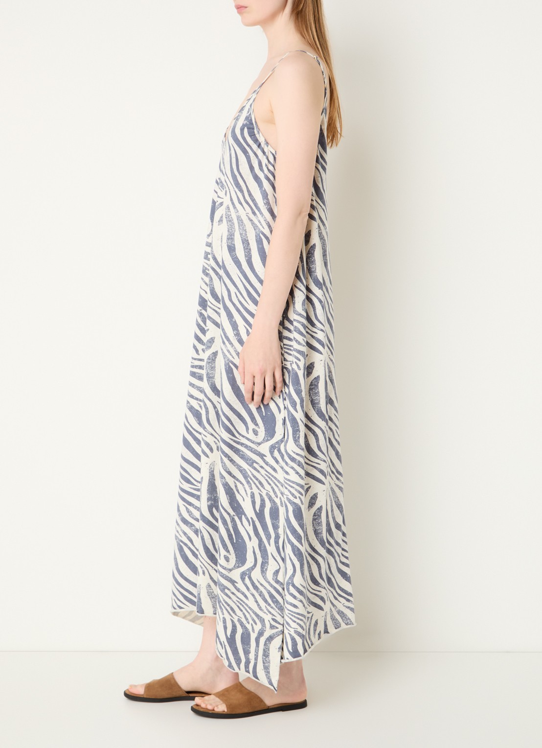 10DAYS Maxi jurk met zebraprint - voorkant 2 creme