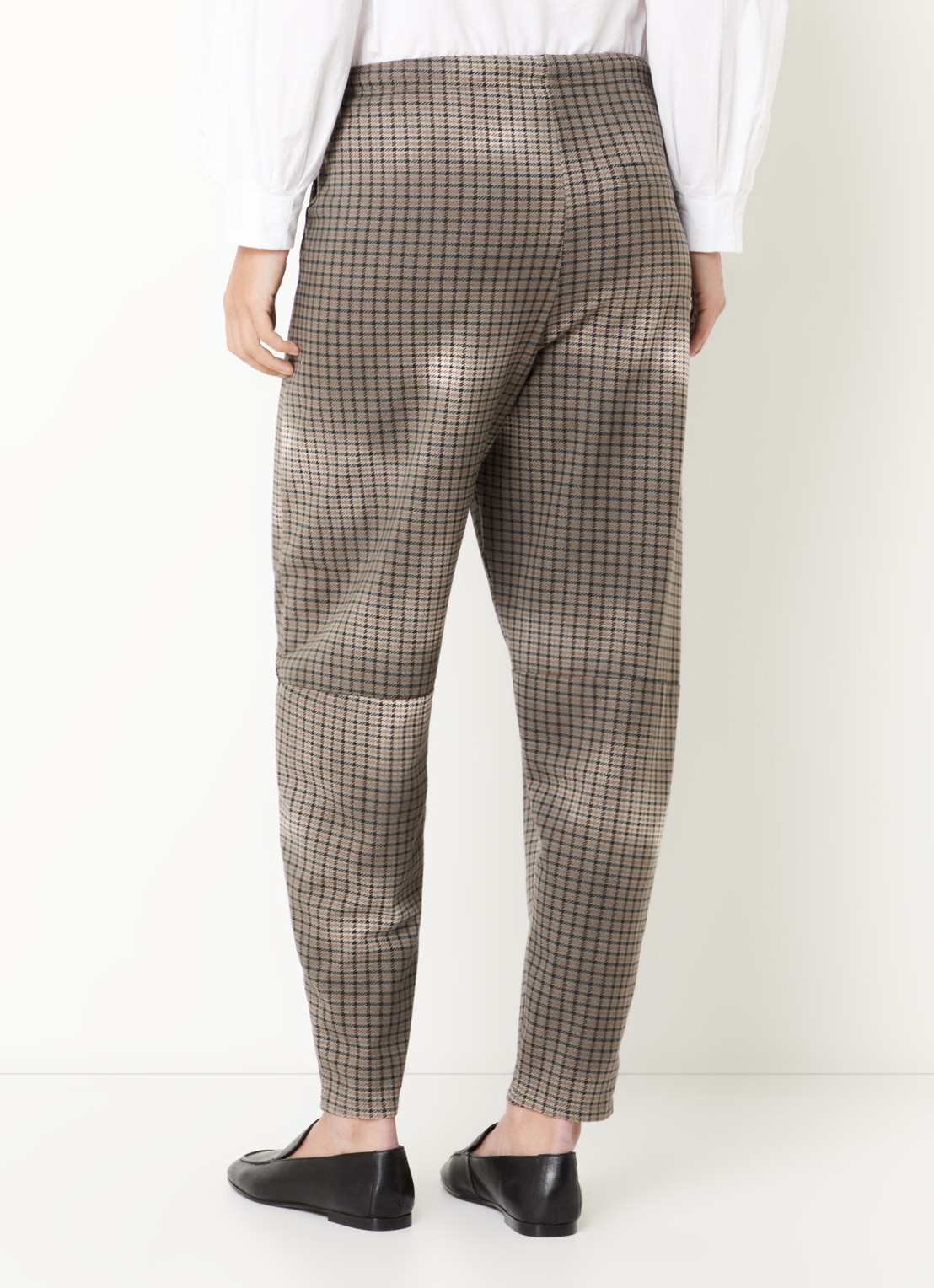 10DAYS Mid waist loose fit broek met print - achterkant 4 donkerbruin