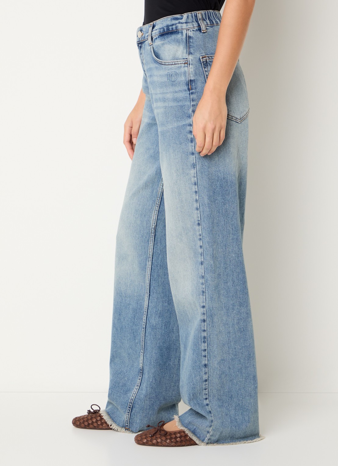 10DAYS Mid waist loose fit jeans met lichte wassing - detail 3 indigo