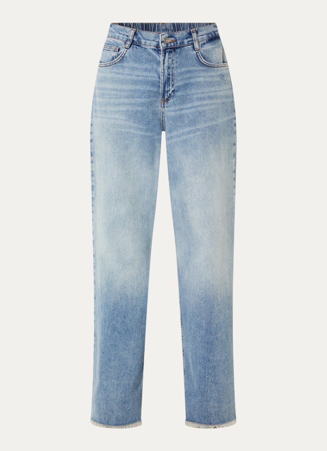 10DAYS Mid waist loose fit jeans met lichte wassing - voorkant 4 indigo