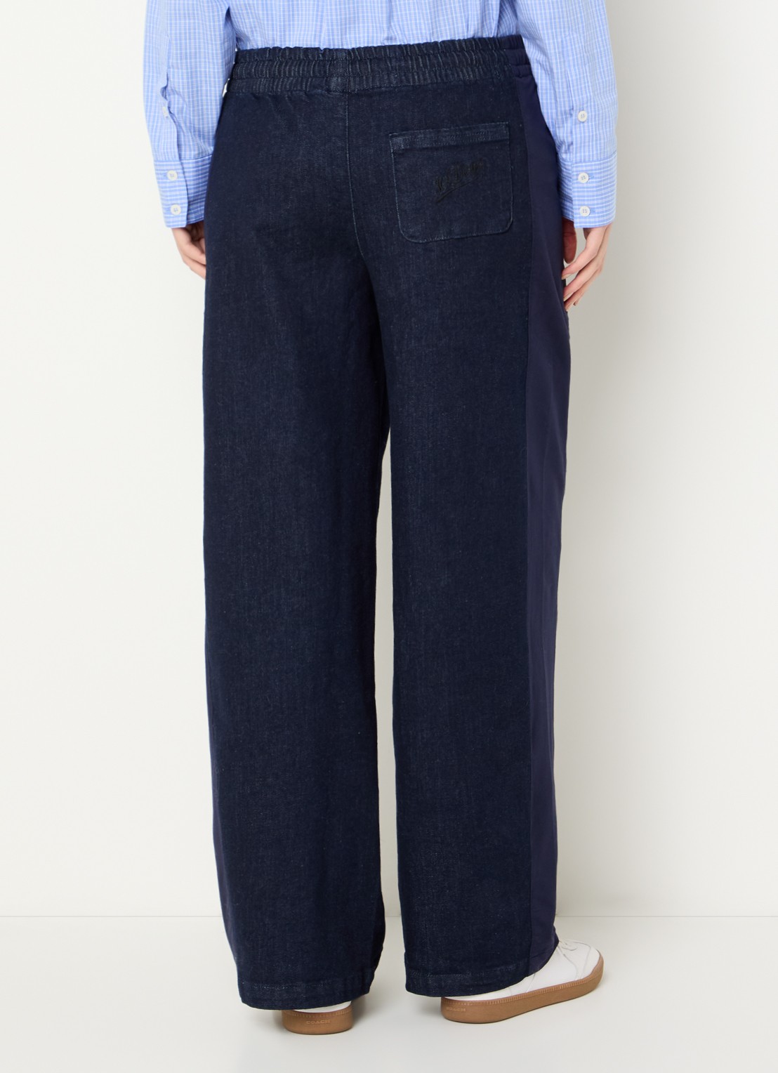 10DAYS Mid waist straight fit jeans met donkere wassing - achterkant donkerblauw