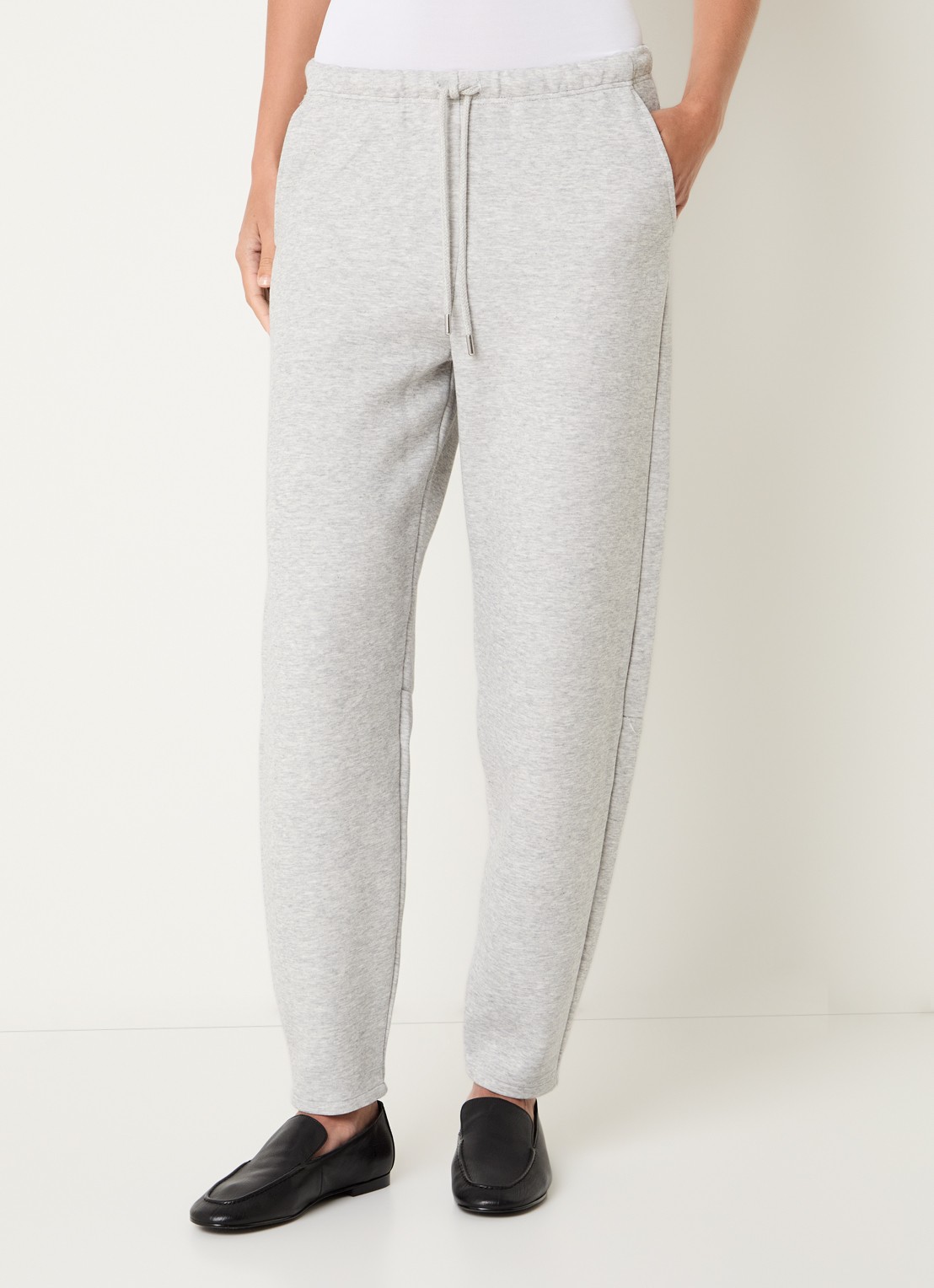 10DAYS Mid waist tapered fit joggingbroek met steekzakken - detail grijsmele