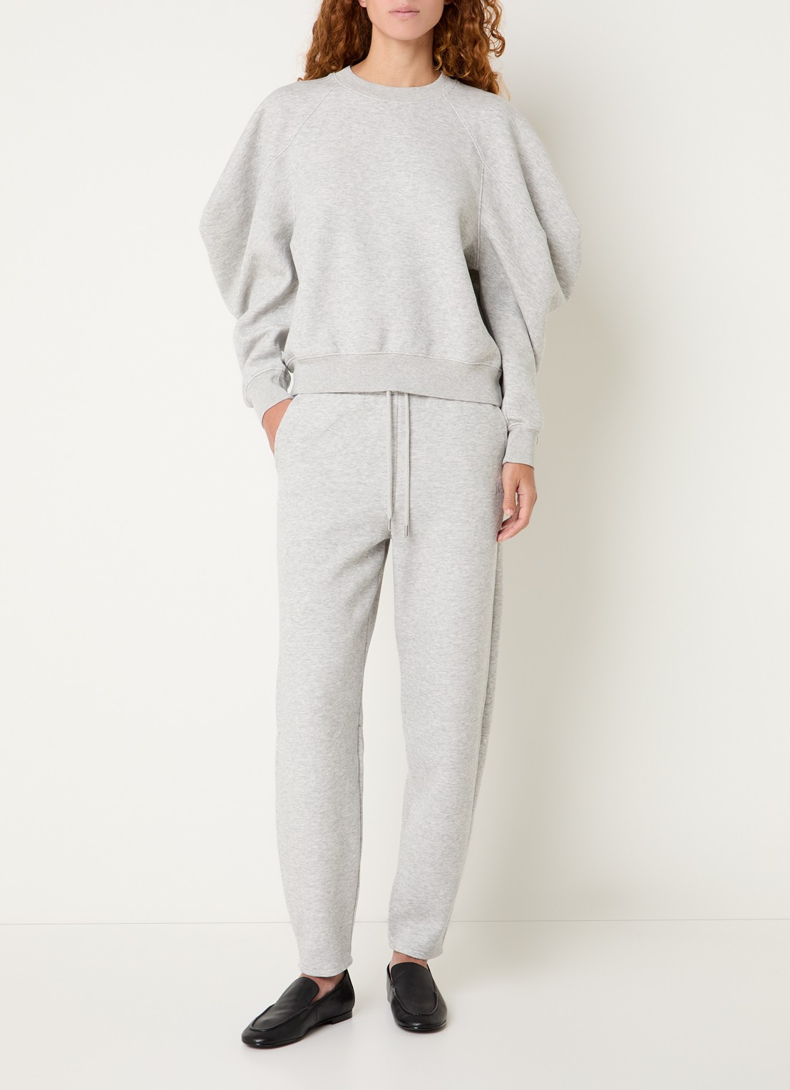 10DAYS Mid waist tapered fit joggingbroek met steekzakken - voorkant 4 grijsmele